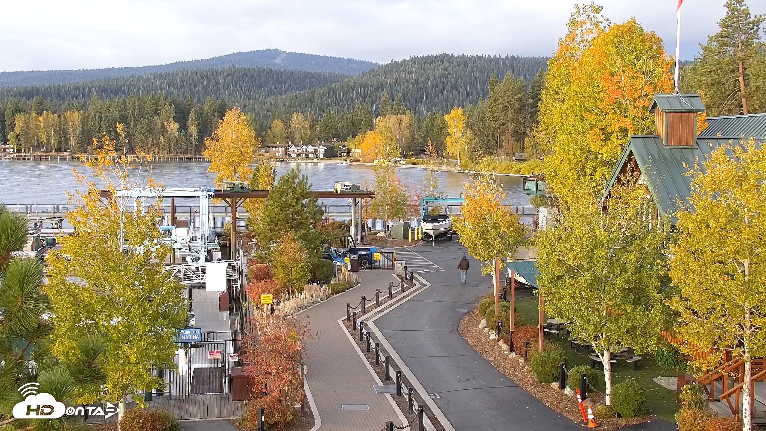 Snapshot of Tahoe City Marina - Lake Tahoe Live Webcam taken Oct 11, 2026, 7:00am PDT