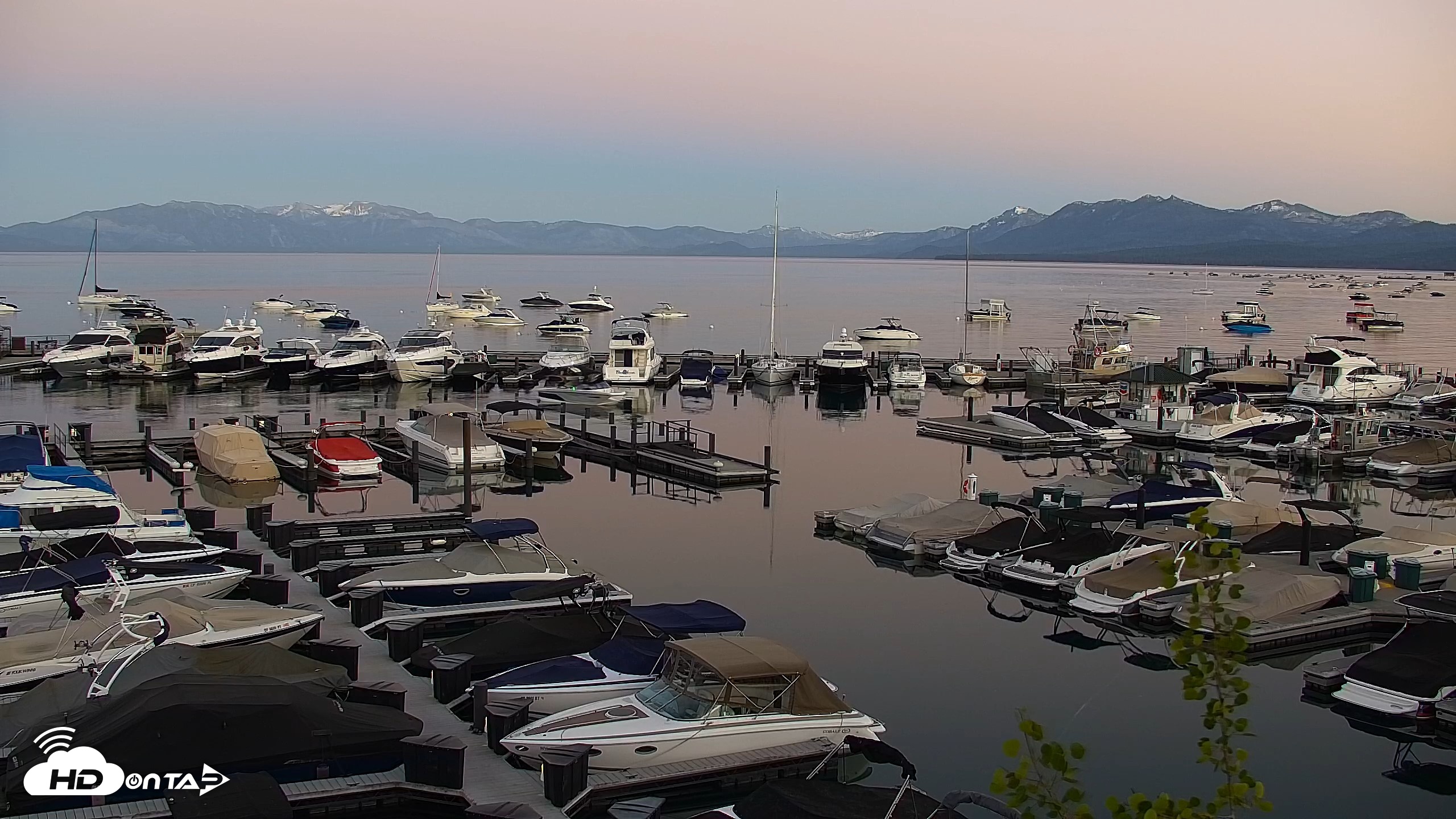 Snapshot of Tahoe City Marina - Lake Tahoe Live Webcam taken Jun 11, 2026, 8:41pm PDT