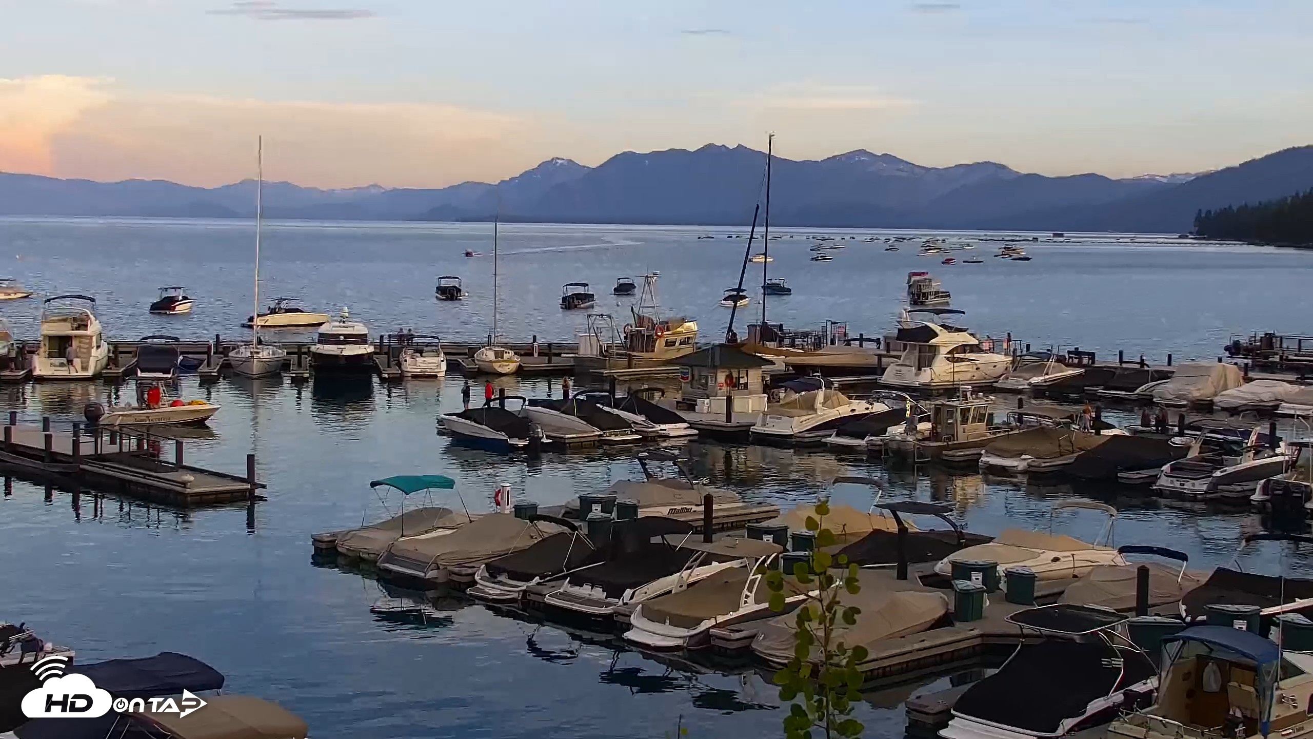 Snapshot of Tahoe City Marina - Lake Tahoe Live Webcam taken Jun 17, 2026, 7:56pm PDT