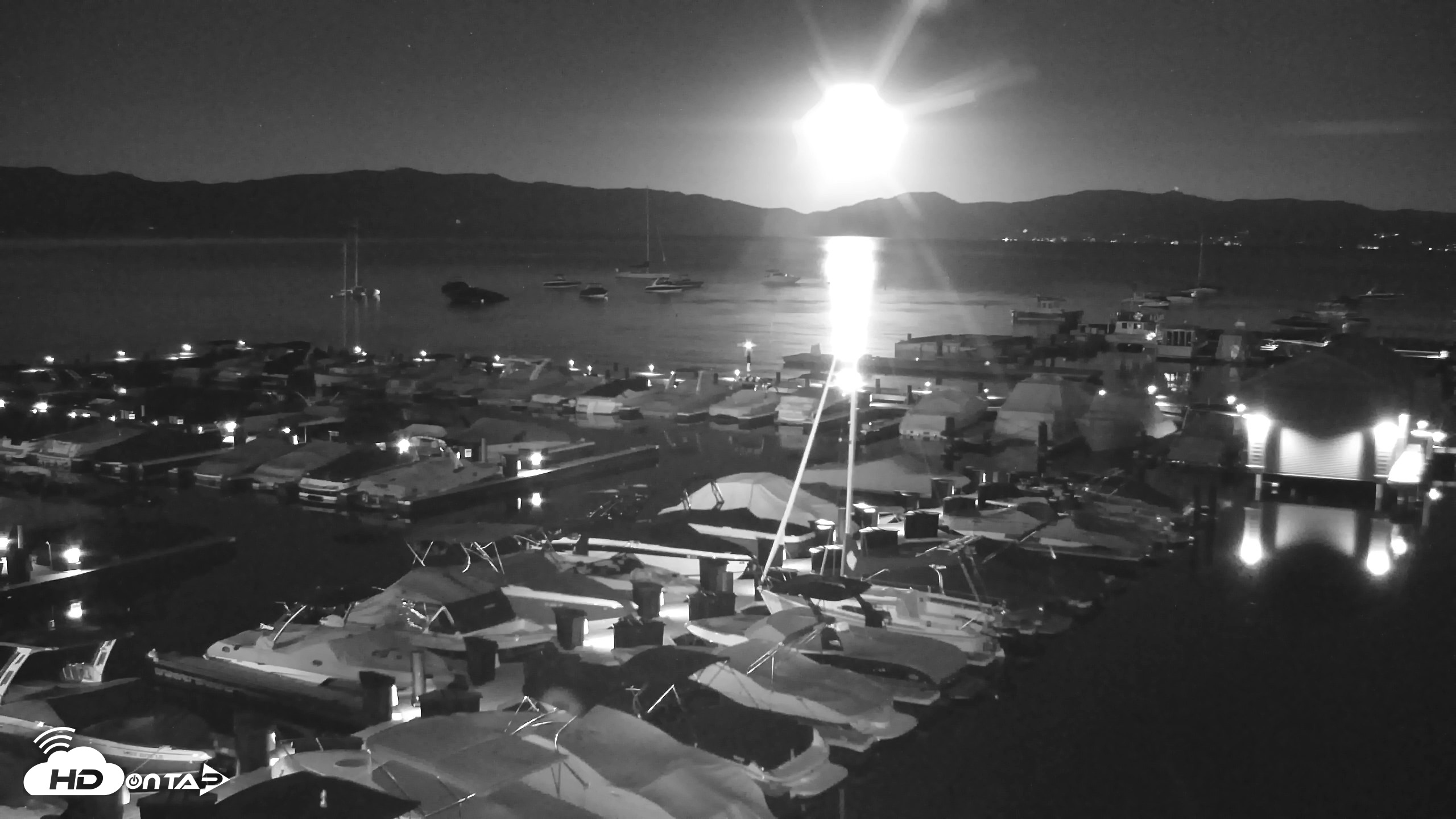 Snapshot of Tahoe City Marina - Lake Tahoe Live Webcam taken Jul 30, 2026, 9:29pm PDT