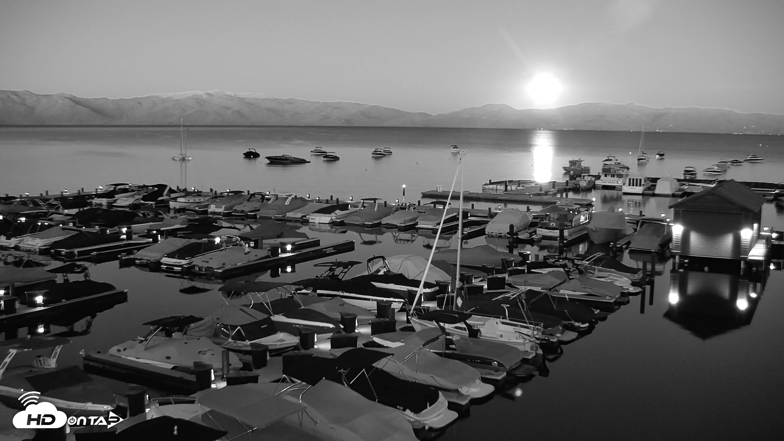 Snapshot of Tahoe City Marina - Lake Tahoe Live Webcam taken Jul 29, 2026, 8:57pm PDT