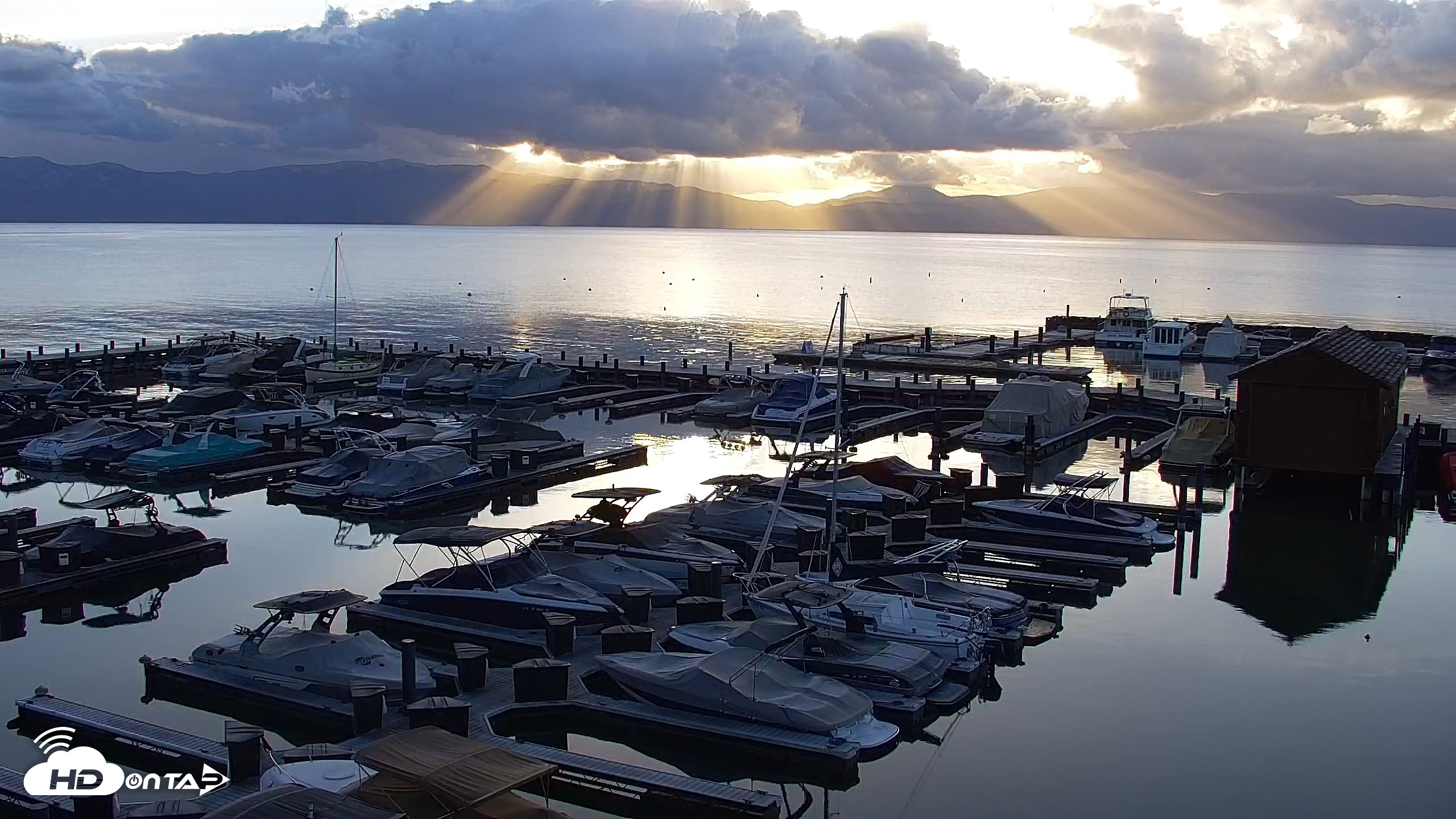 Snapshot of Tahoe City Marina - Lake Tahoe Live Webcam taken Oct 12, 2026, 7:53am PDT