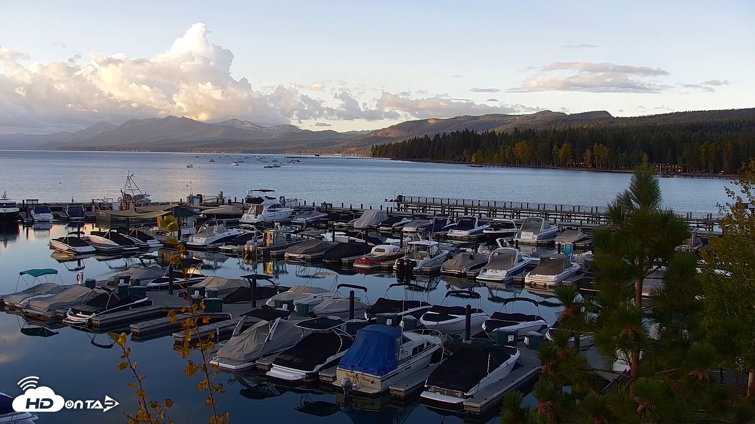 Snapshot of Tahoe City Marina - Lake Tahoe Live Webcam taken Sep 28, 2026, 7:22am PDT