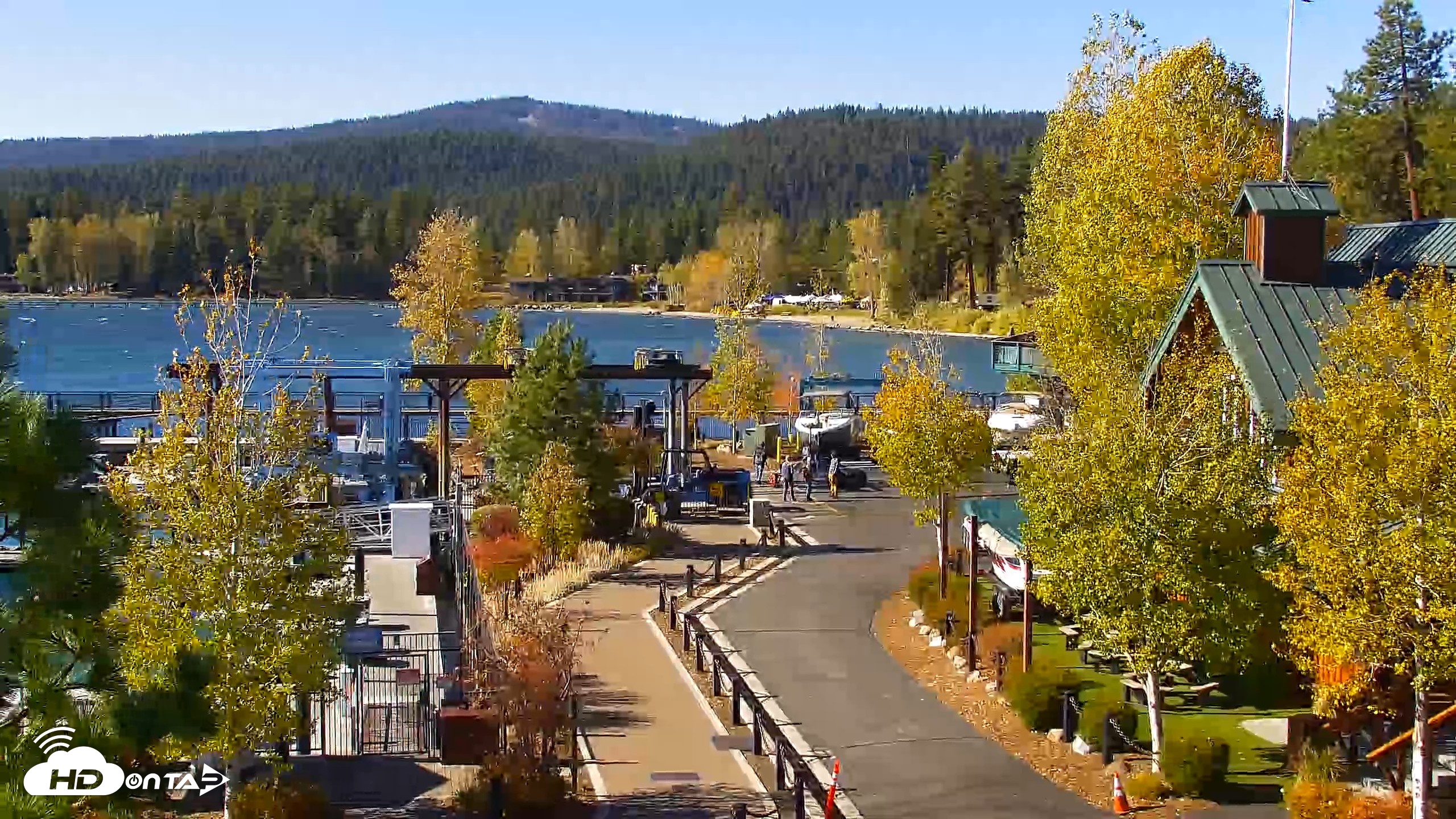 Snapshot of Tahoe City Marina - Lake Tahoe Live Webcam taken Oct 15, 2026, 10:49am PDT