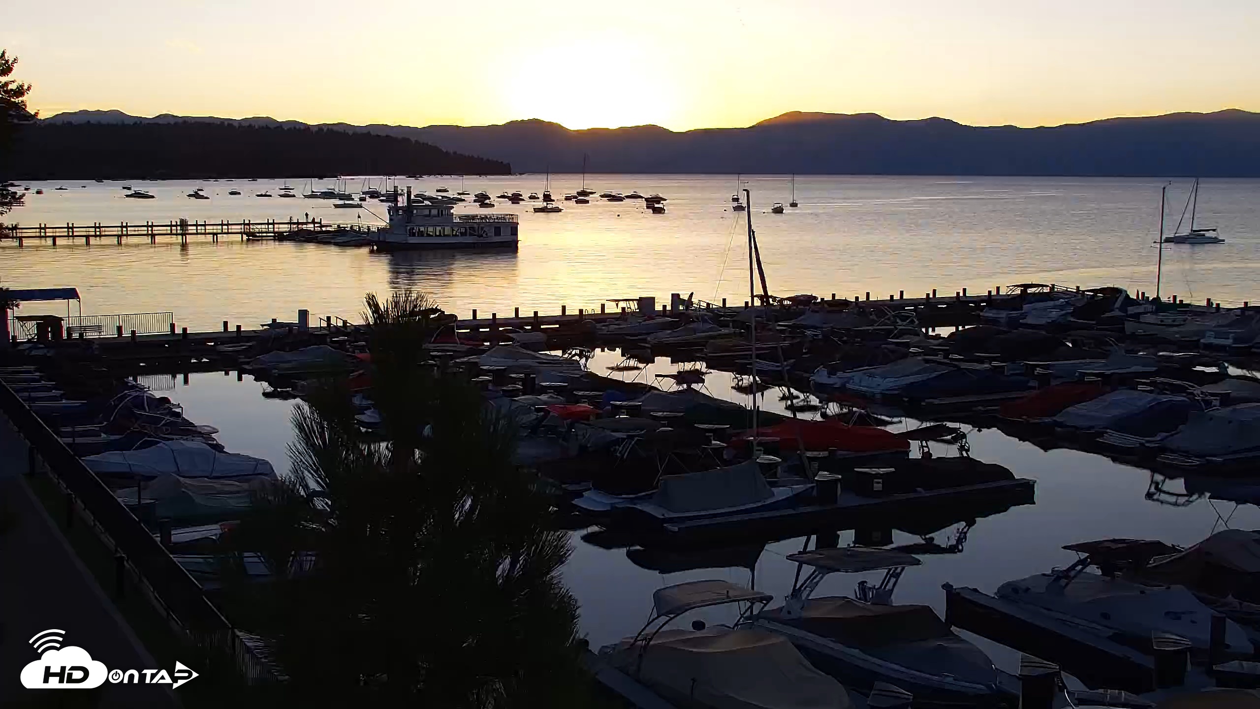 Snapshot of Tahoe City Marina - Lake Tahoe Live Webcam taken Aug 14, 2026, 6:22am PDT