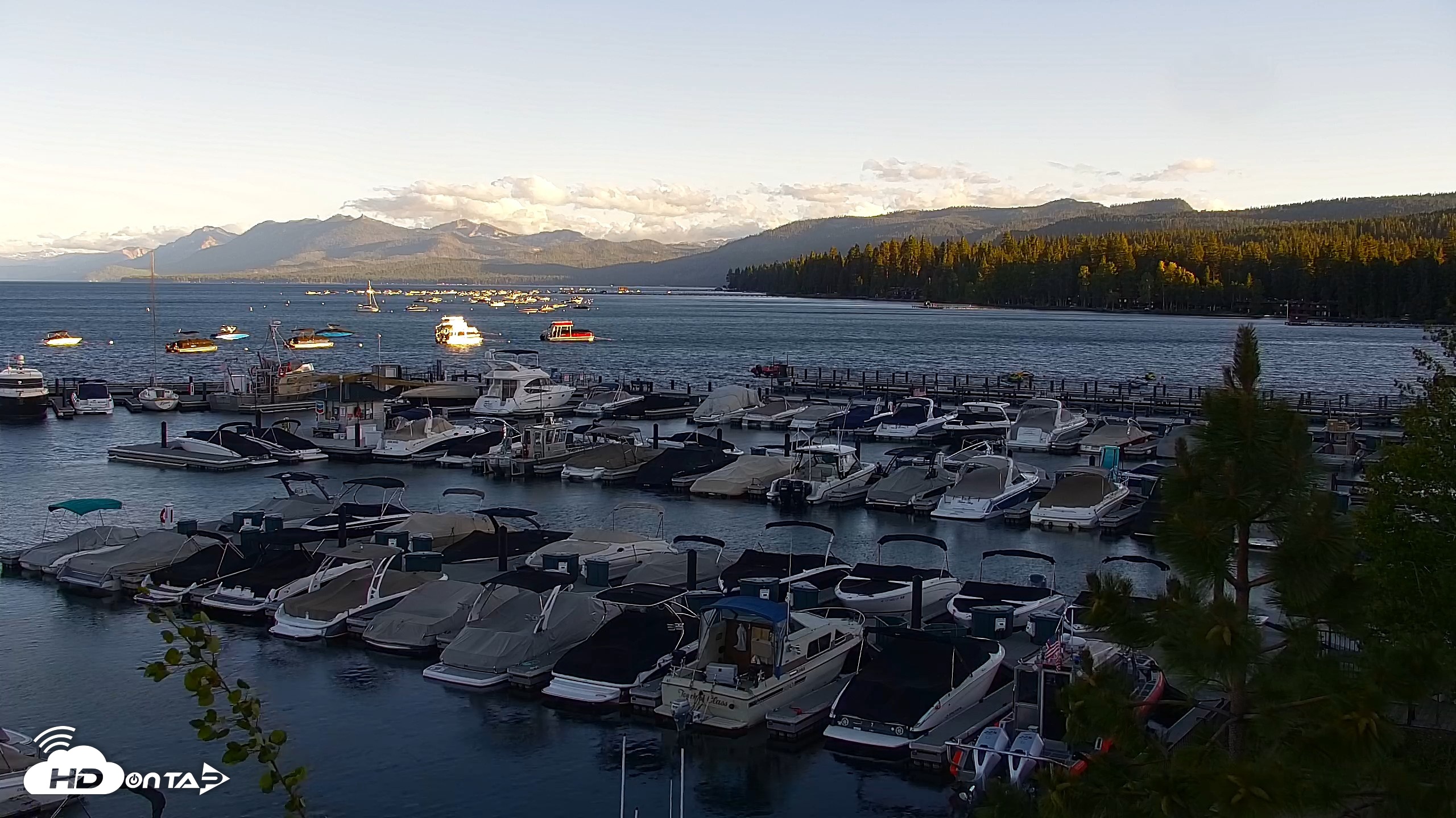 Snapshot of Tahoe City Marina - Lake Tahoe Live Webcam taken Jun 27, 2026, 7:40pm PDT