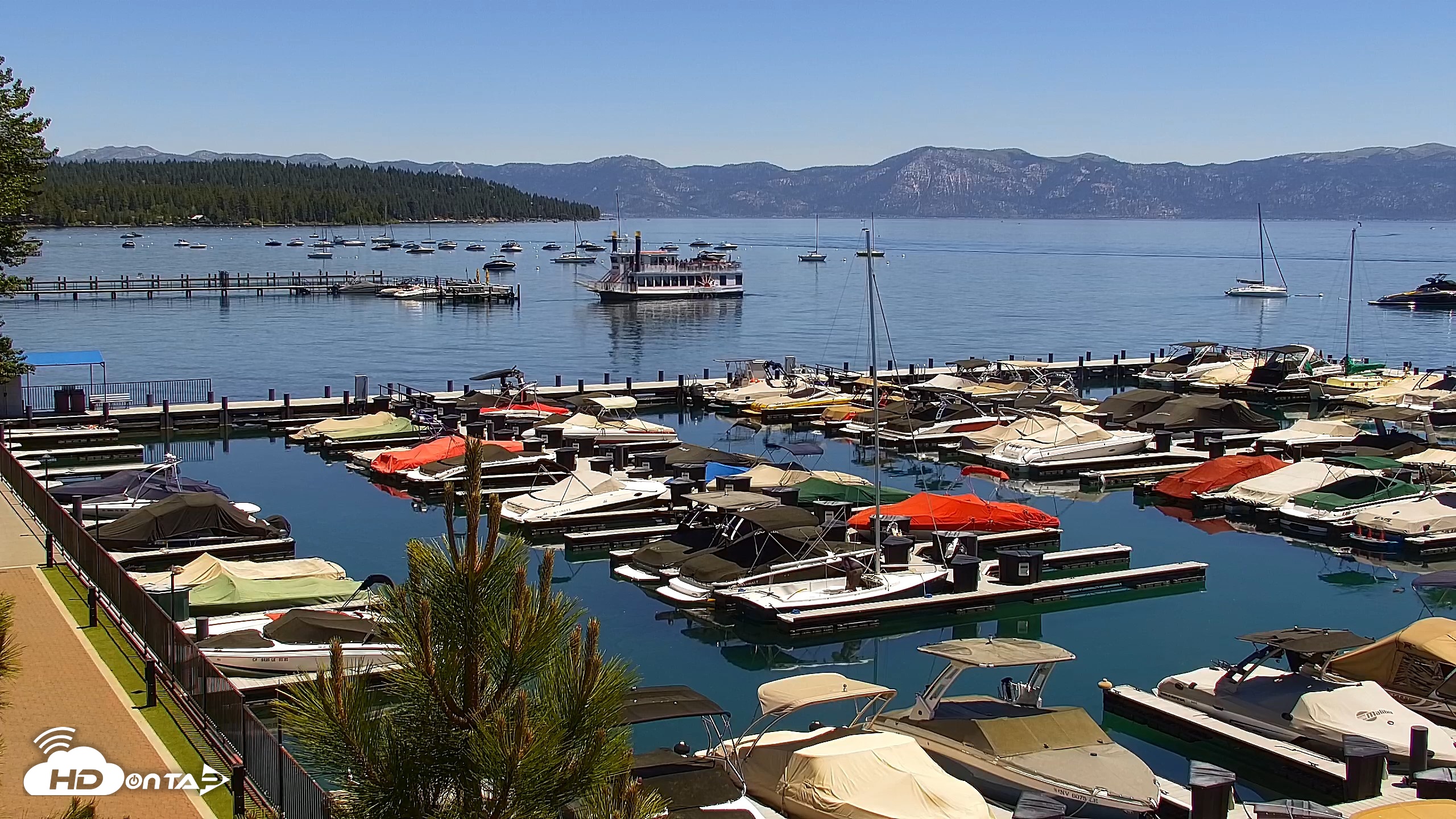 Snapshot of Tahoe City Marina - Lake Tahoe Live Webcam taken Jun 15, 2026, 12:31pm PDT
