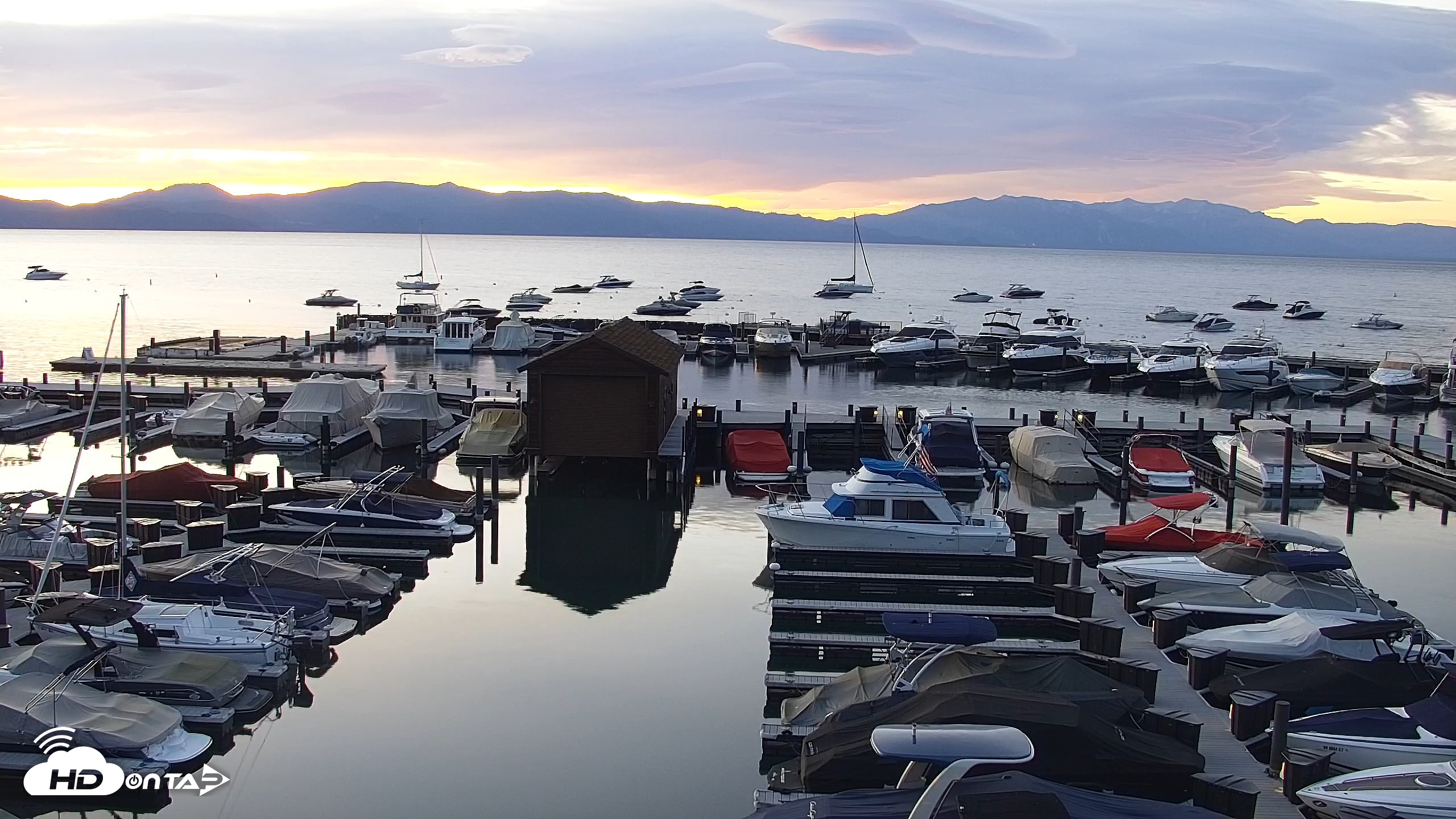 Snapshot of Tahoe City Marina - Lake Tahoe Live Webcam taken Sep 25, 2026, 6:35am PDT