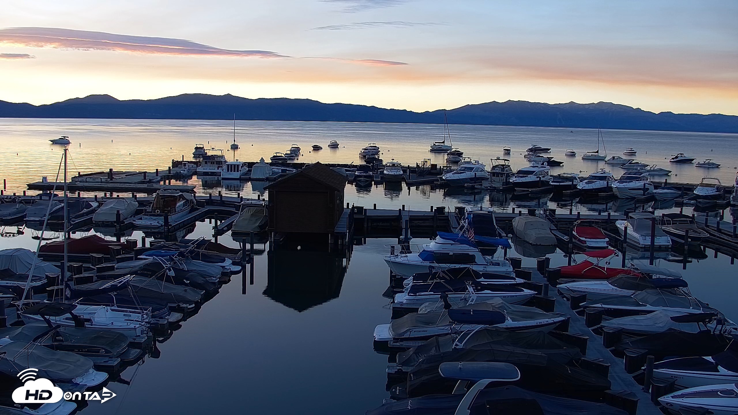 Snapshot of Tahoe City Marina - Lake Tahoe Live Webcam taken Sep 11, 2026, 6:44am PDT