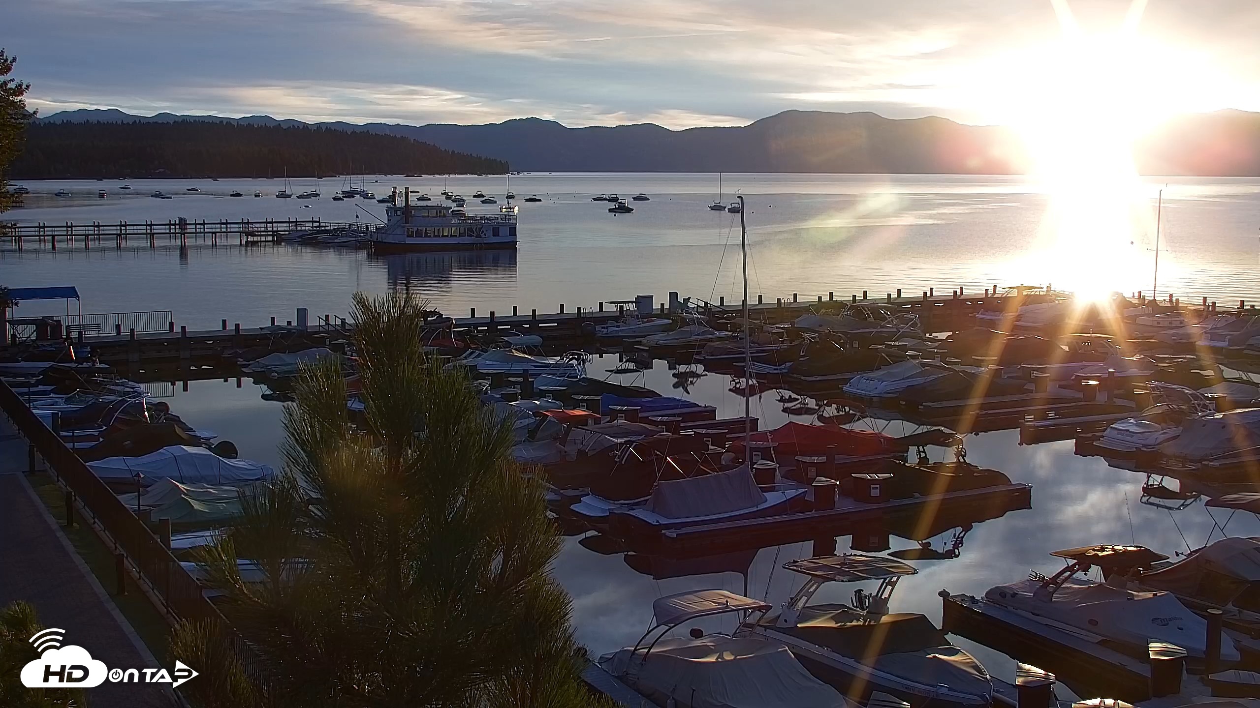 Snapshot of Tahoe City Marina - Lake Tahoe Live Webcam taken Sep 20, 2026, 7:04am PDT