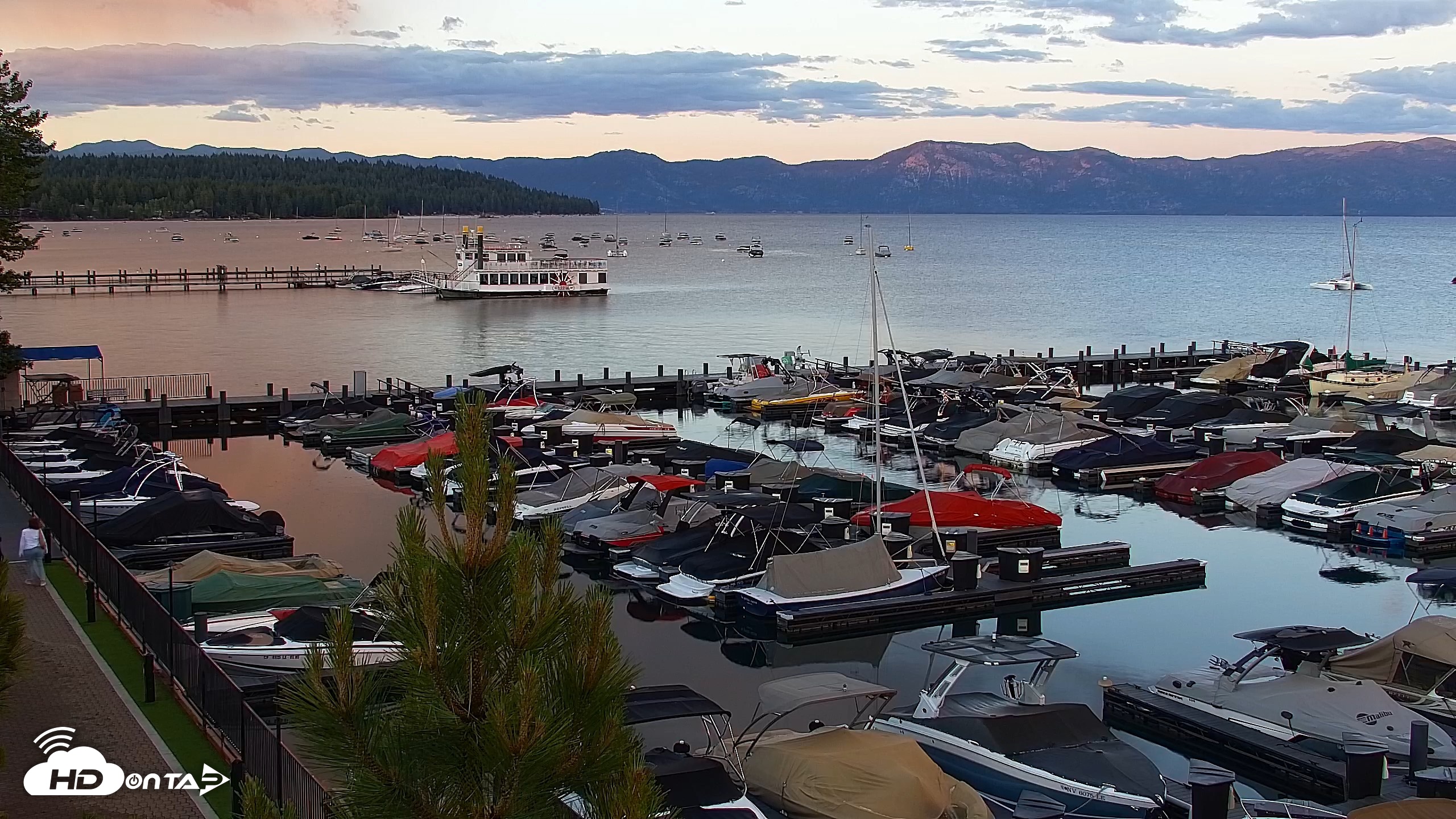 Snapshot of Tahoe City Marina - Lake Tahoe Live Webcam taken Jun 29, 2026, 8:26pm PDT