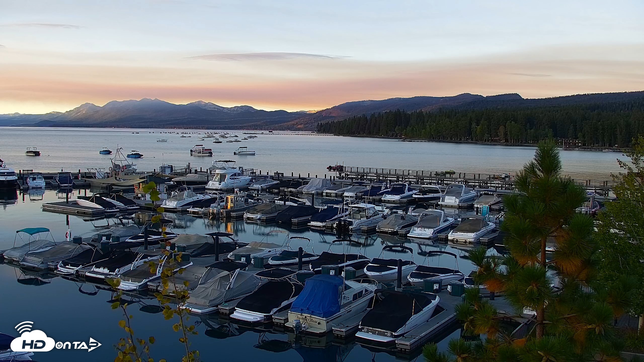 Snapshot of Tahoe City Marina - Lake Tahoe Live Webcam taken Sep 11, 2026, 6:52am PDT