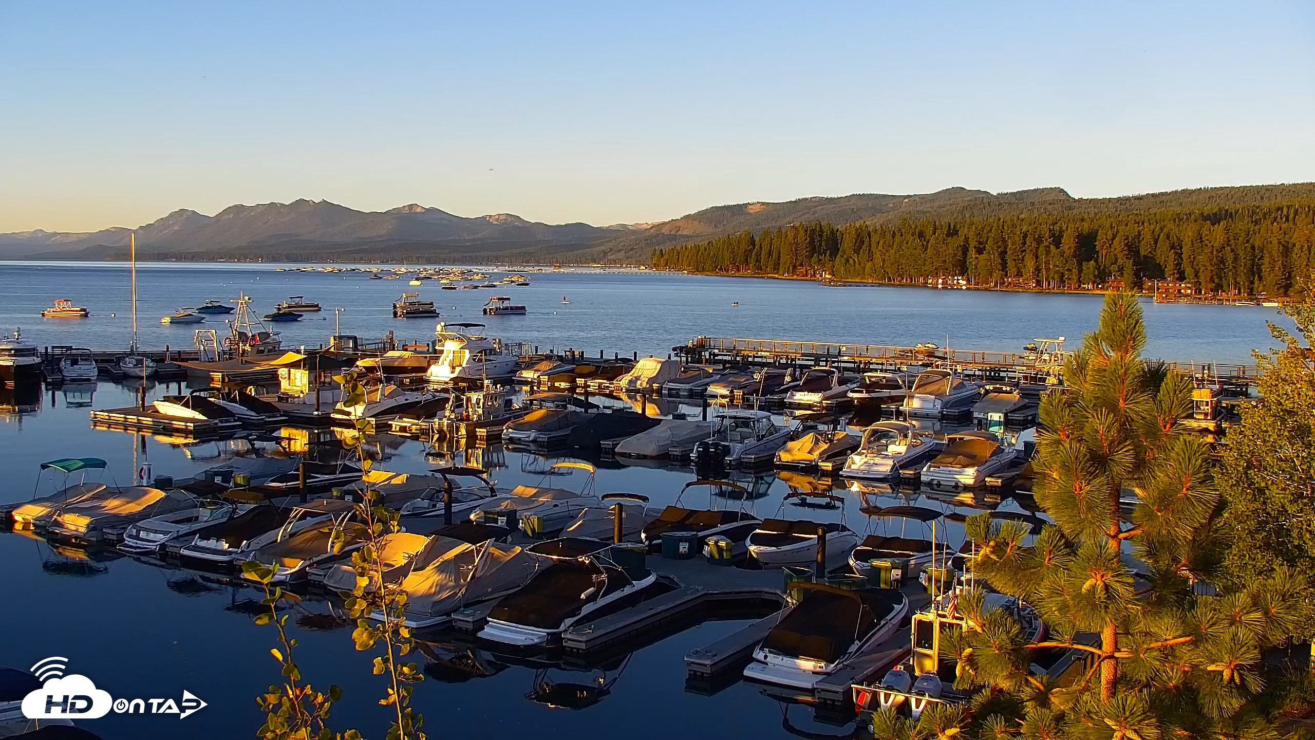 Snapshot of Tahoe City Marina - Lake Tahoe Live Webcam taken Aug 2, 2026, 6:18am PDT