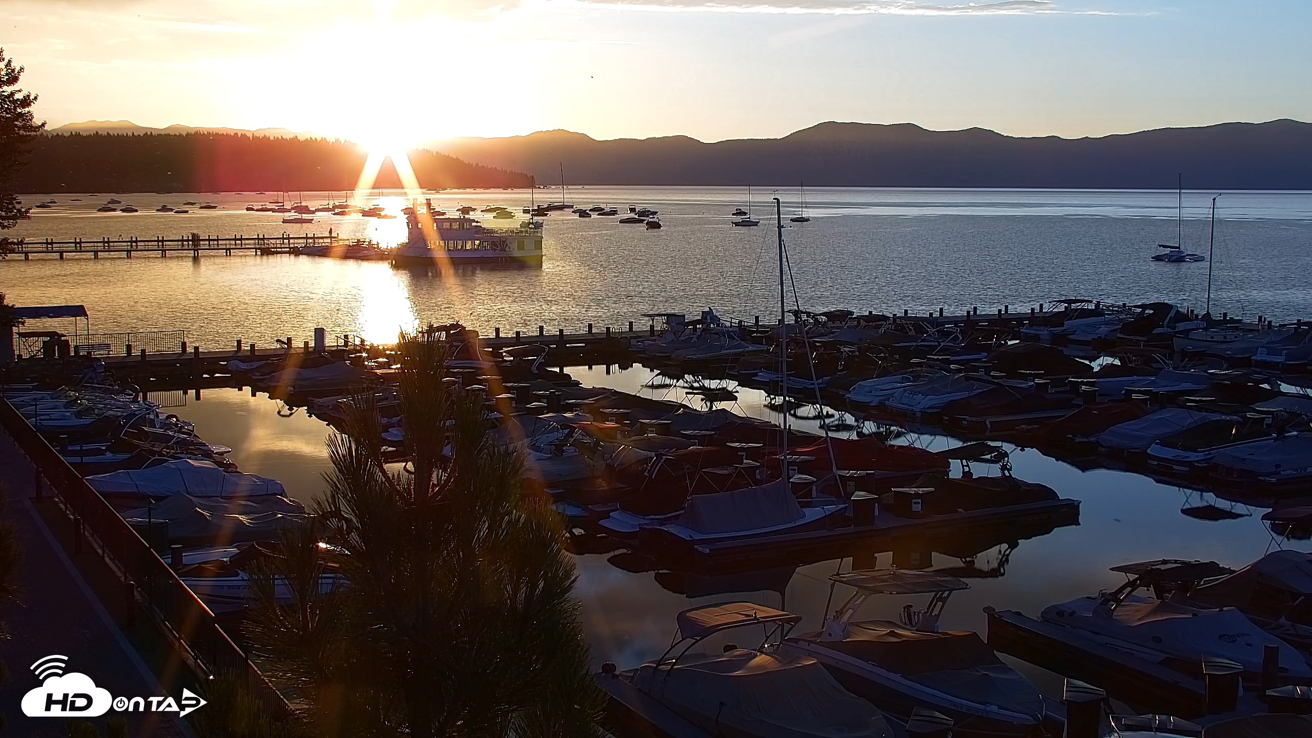 Snapshot of Tahoe City Marina - Lake Tahoe Live Webcam taken Jul 19, 2026, 6:05am PDT