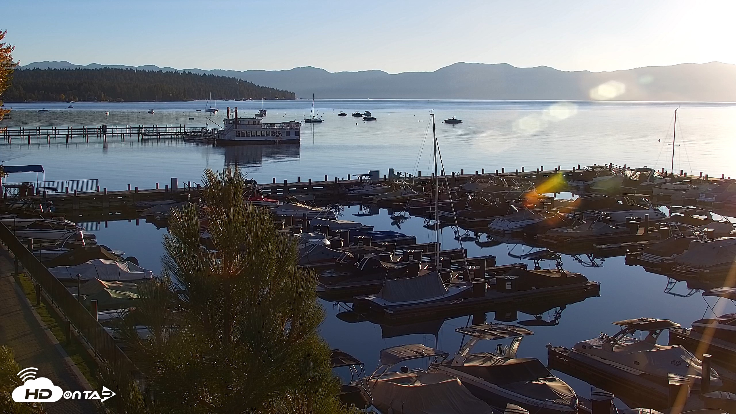 Snapshot of Tahoe City Marina - Lake Tahoe Live Webcam taken Oct 6, 2026, 7:36am PDT