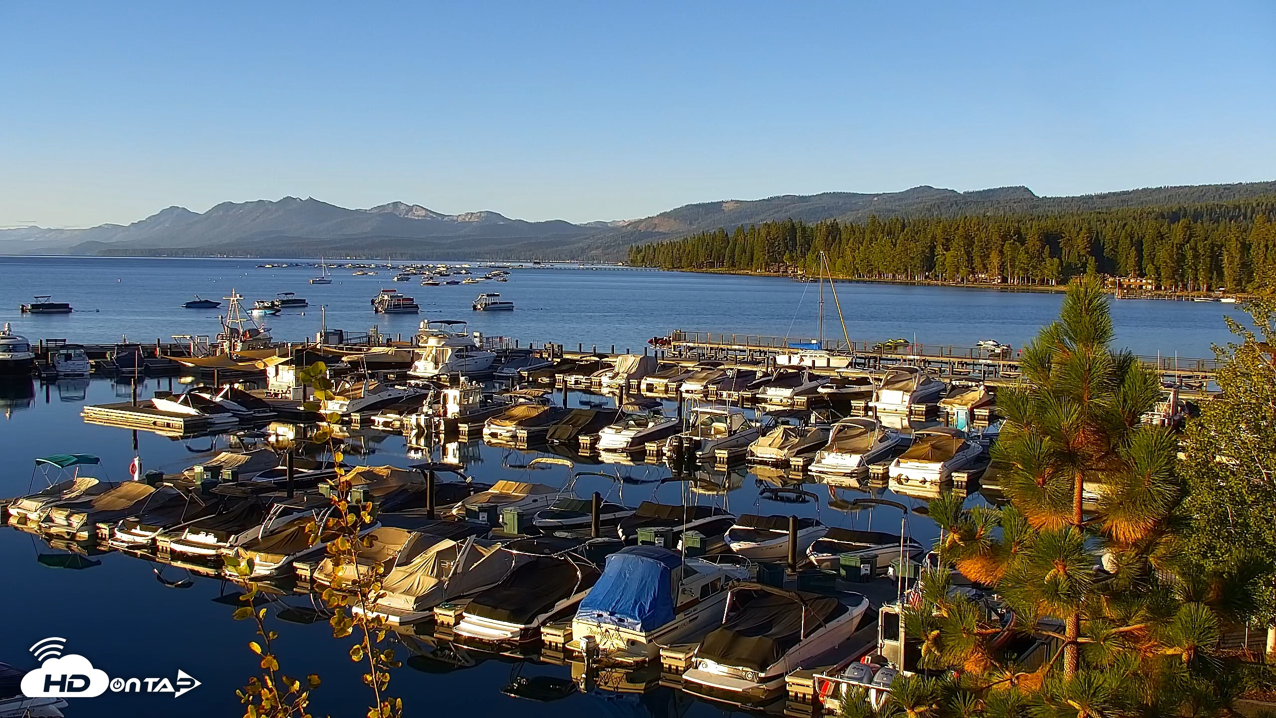 Snapshot of Tahoe City Marina - Lake Tahoe Live Webcam taken Sep 8, 2026, 7:17am PDT