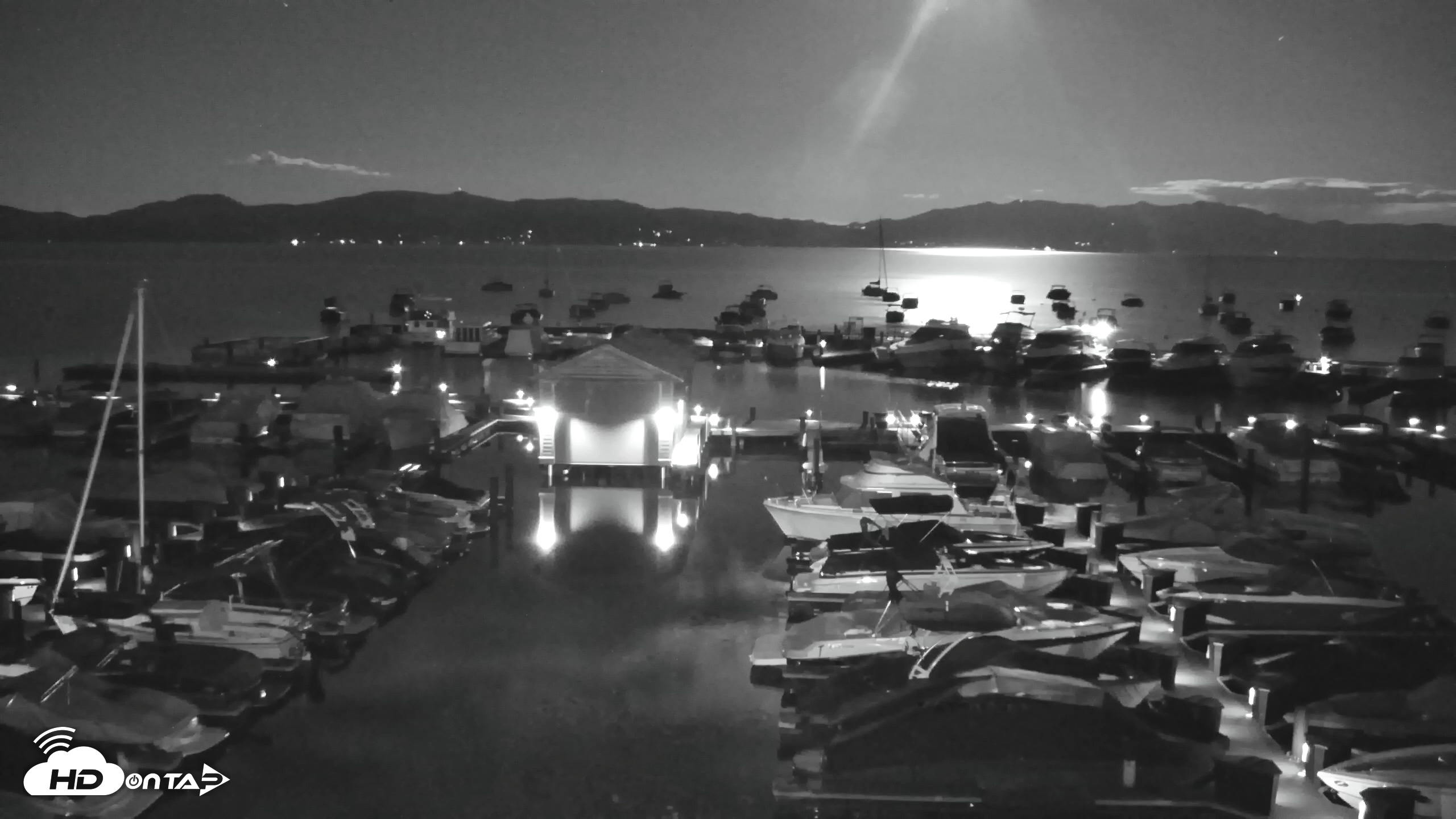 Snapshot of Tahoe City Marina - Lake Tahoe Live Webcam taken Jun 29, 2026, 10:25pm PDT