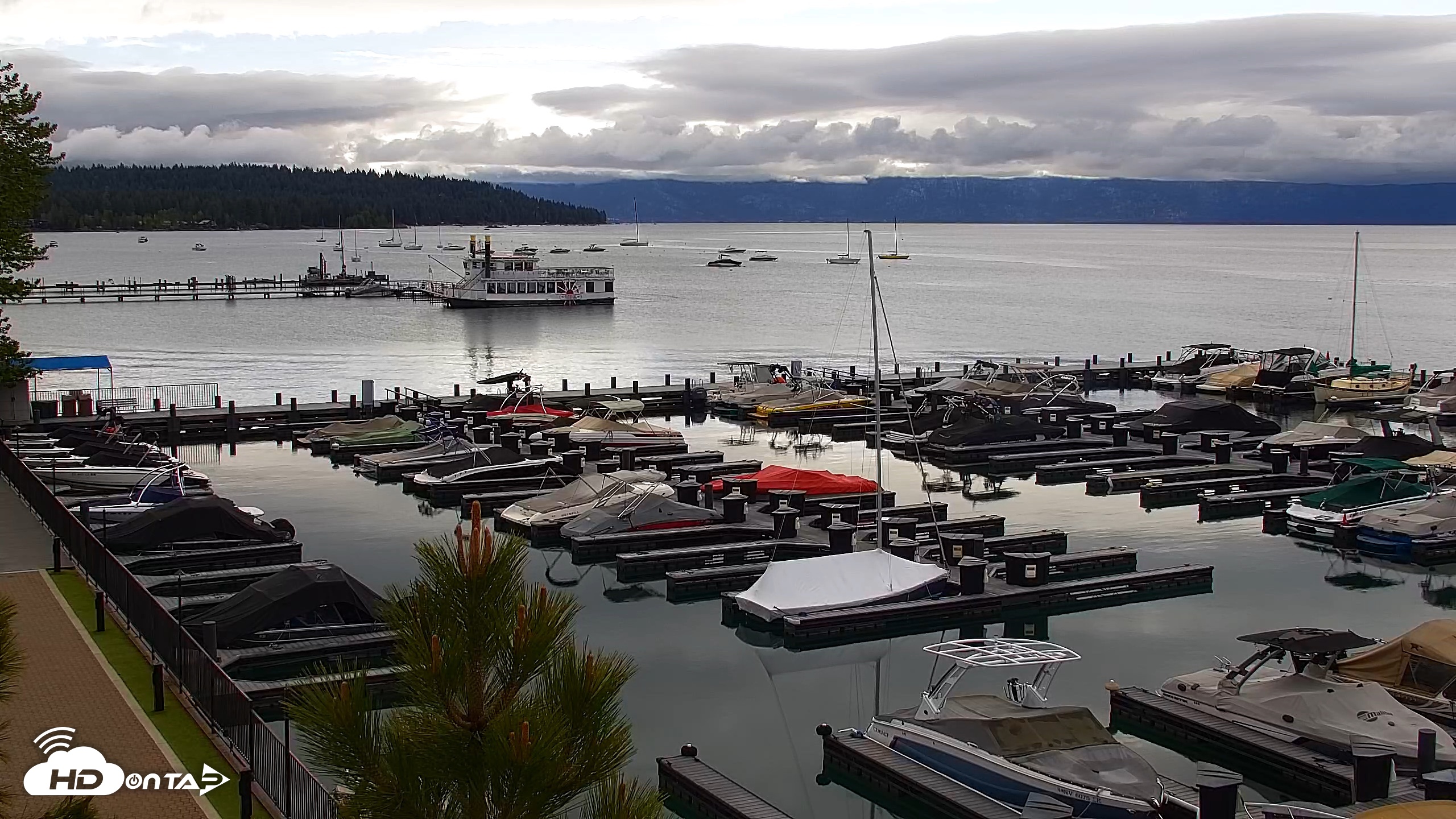 Snapshot of Tahoe City Marina - Lake Tahoe Live Webcam taken May 29, 2026, 8:05am PDT