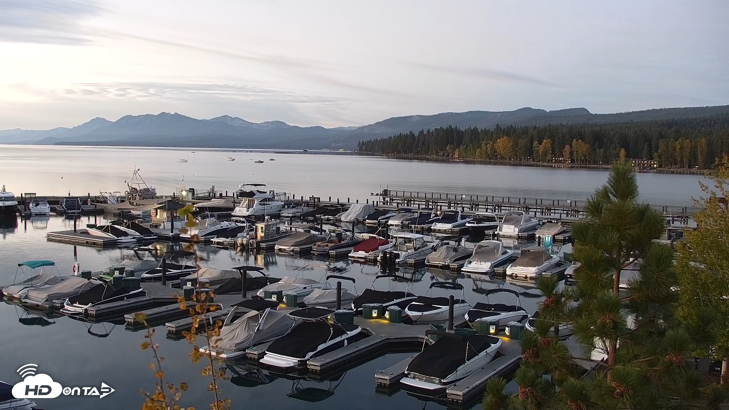 Snapshot of Tahoe City Marina - Lake Tahoe Live Webcam taken Oct 2, 2026, 6:40am PDT