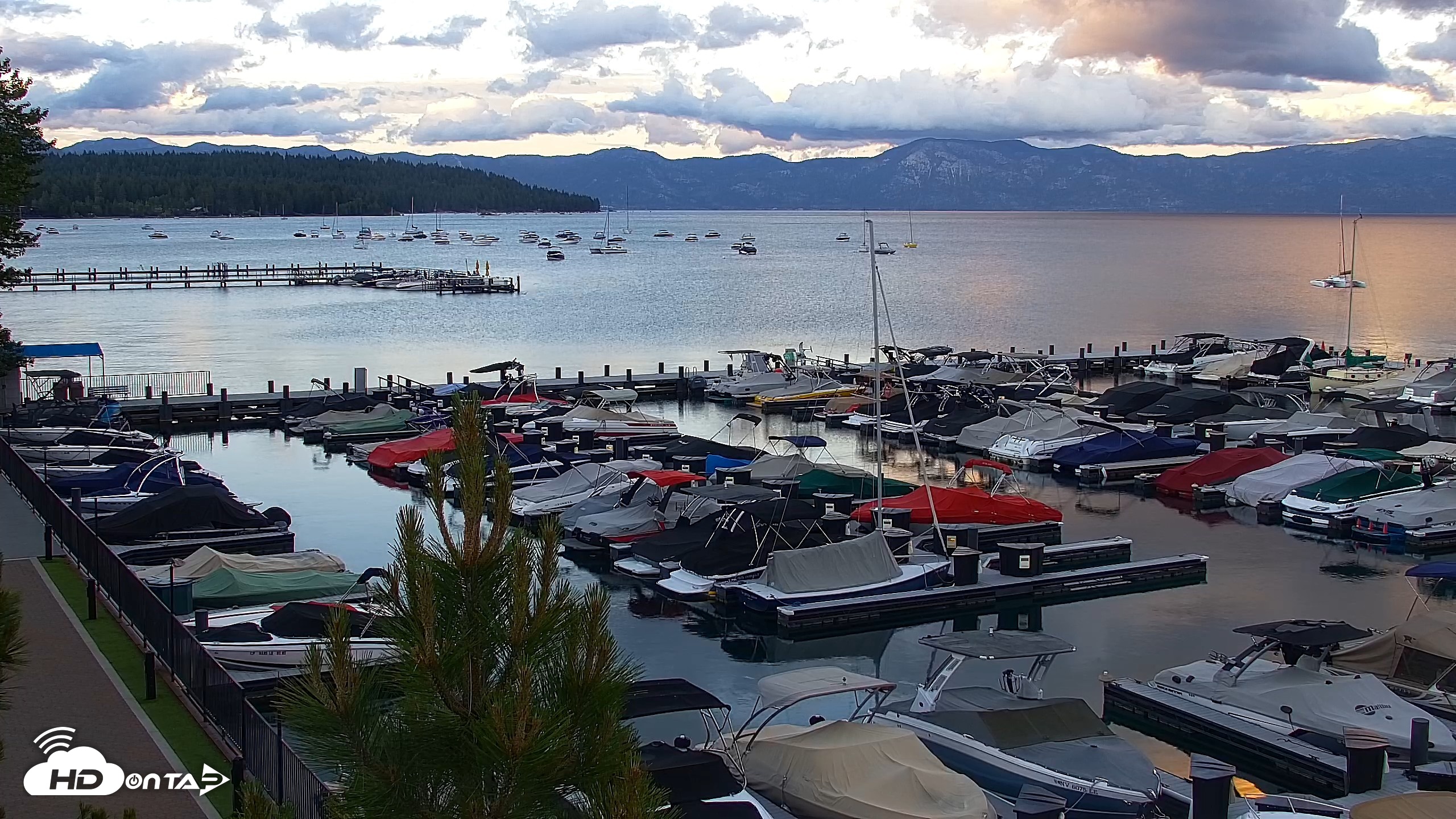 Snapshot of Tahoe City Marina - Lake Tahoe Live Webcam taken Jun 26, 2026, 8:18pm PDT