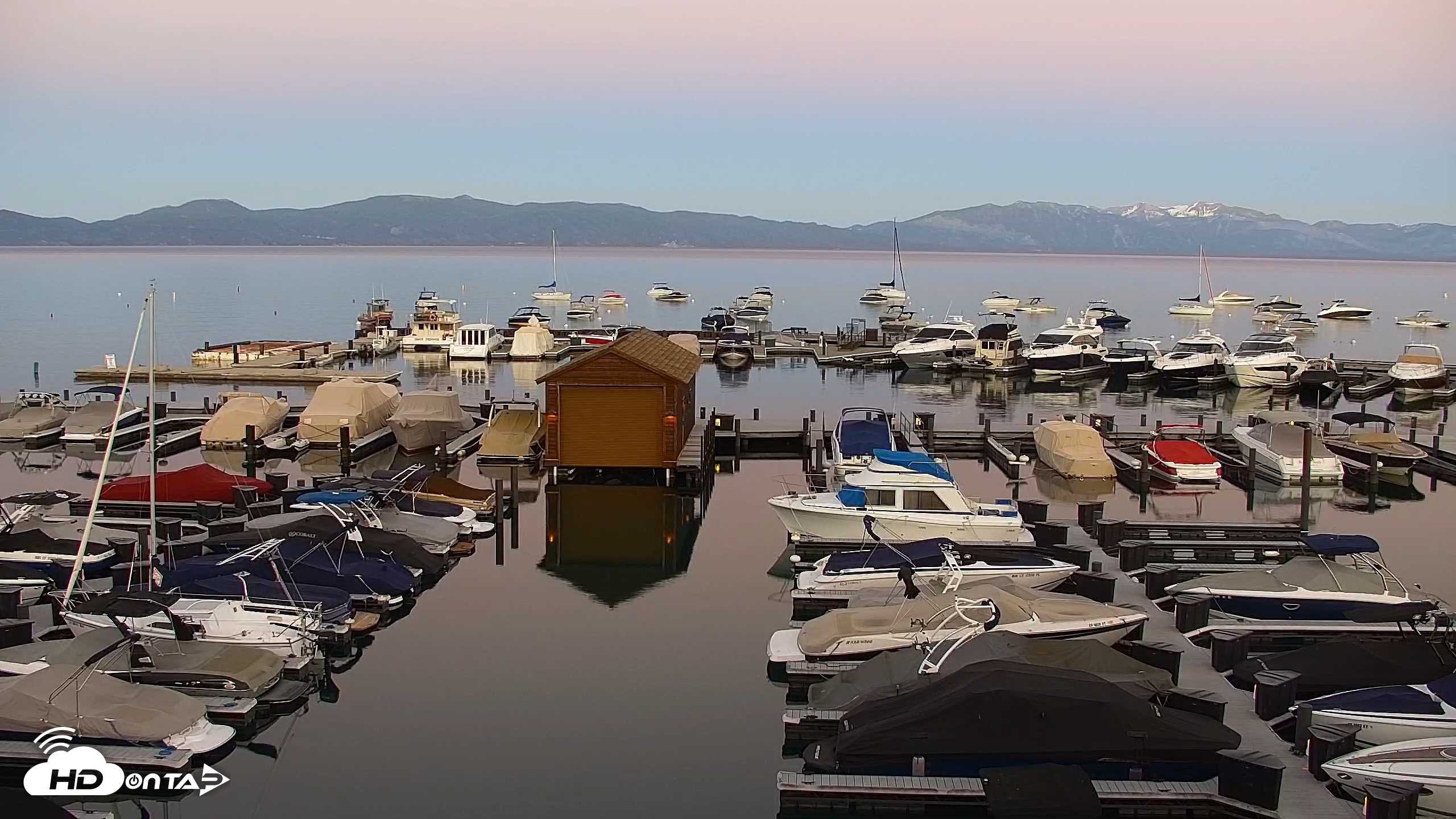 Snapshot of Tahoe City Marina - Lake Tahoe Live Webcam taken Jun 9, 2026, 8:41pm PDT
