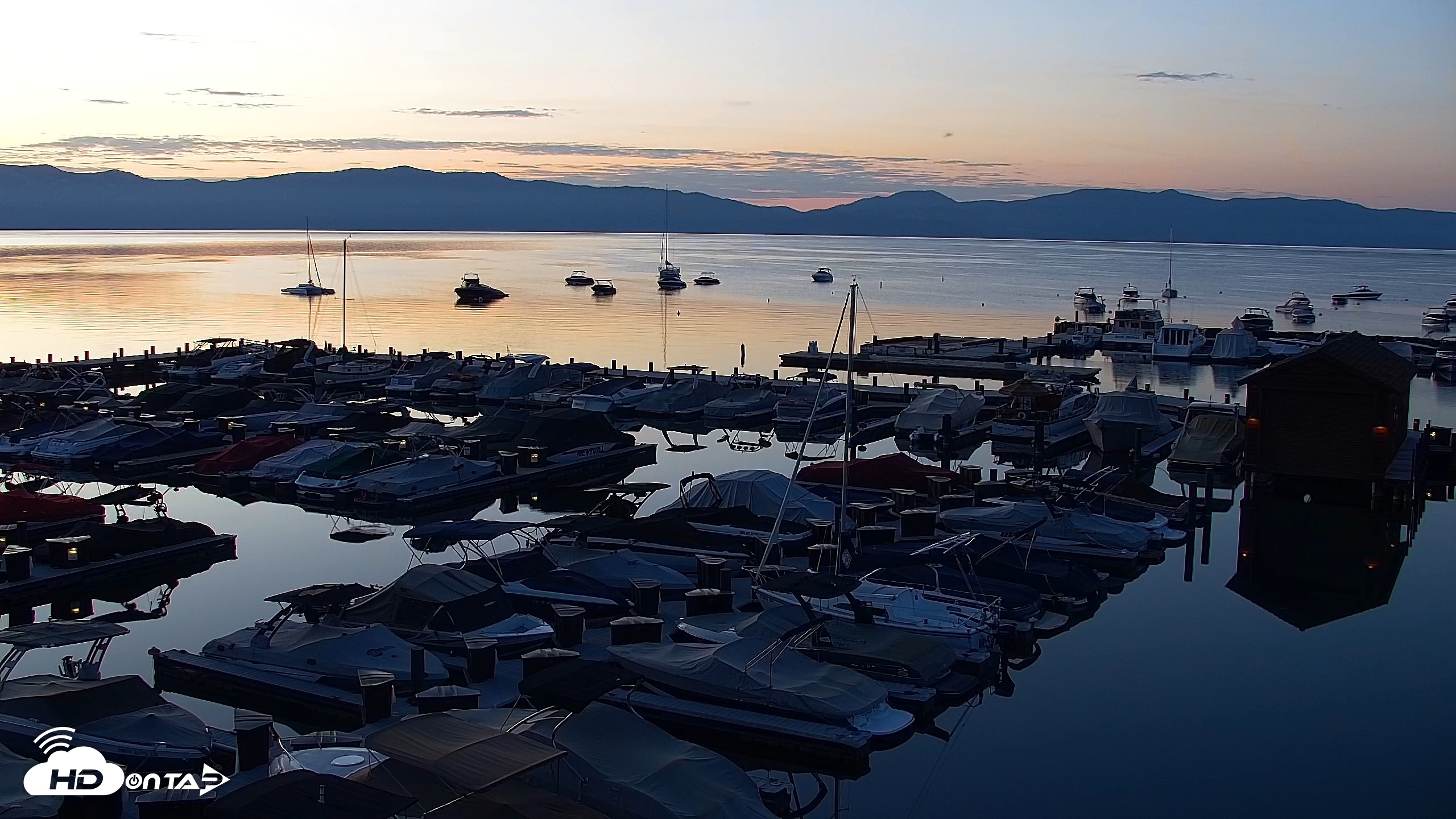 Snapshot of Tahoe City Marina - Lake Tahoe Live Webcam taken Aug 7, 2026, 5:50am PDT