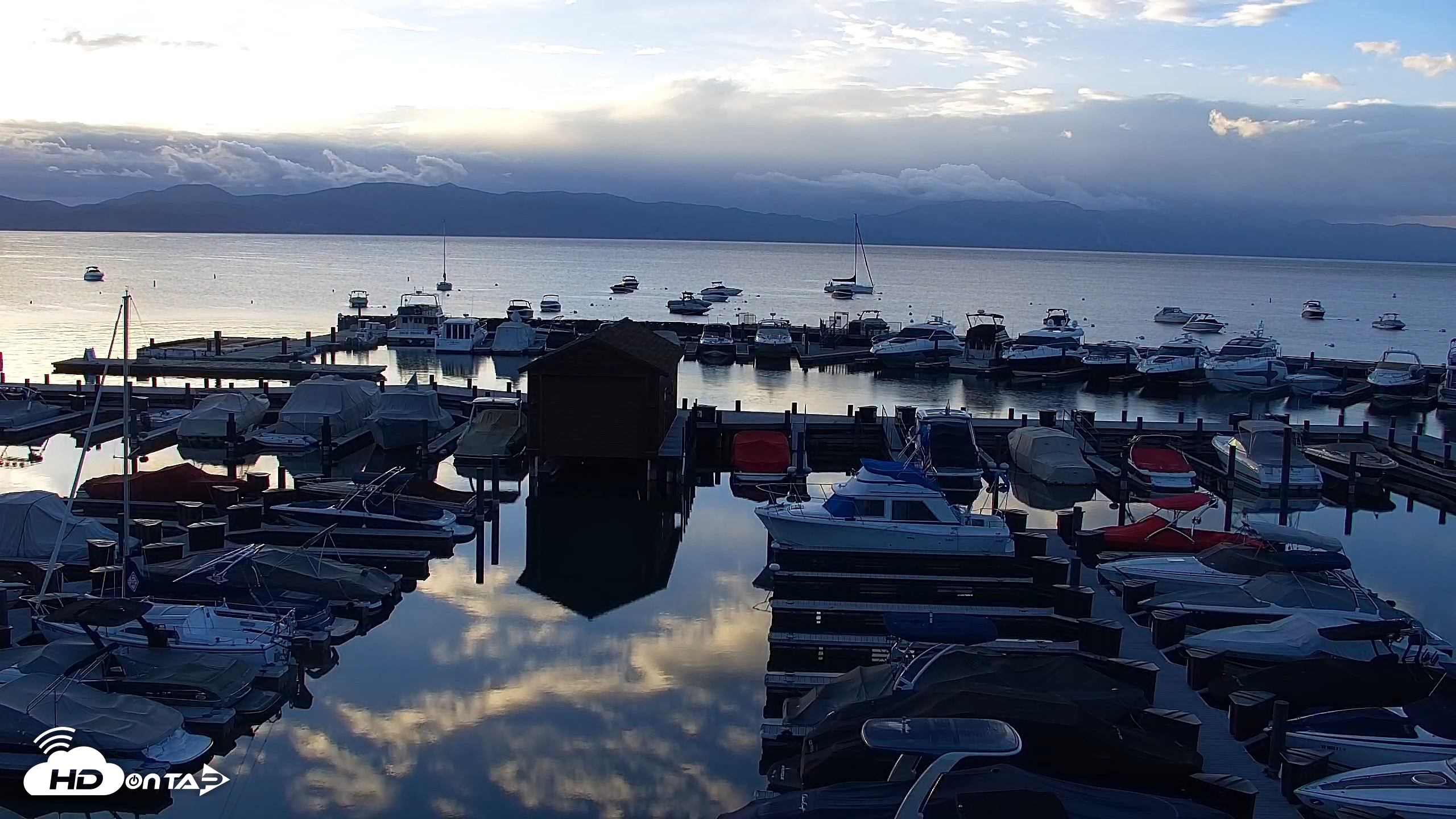 Snapshot of Tahoe City Marina - Lake Tahoe Live Webcam taken Sep 28, 2026, 7:21am PDT