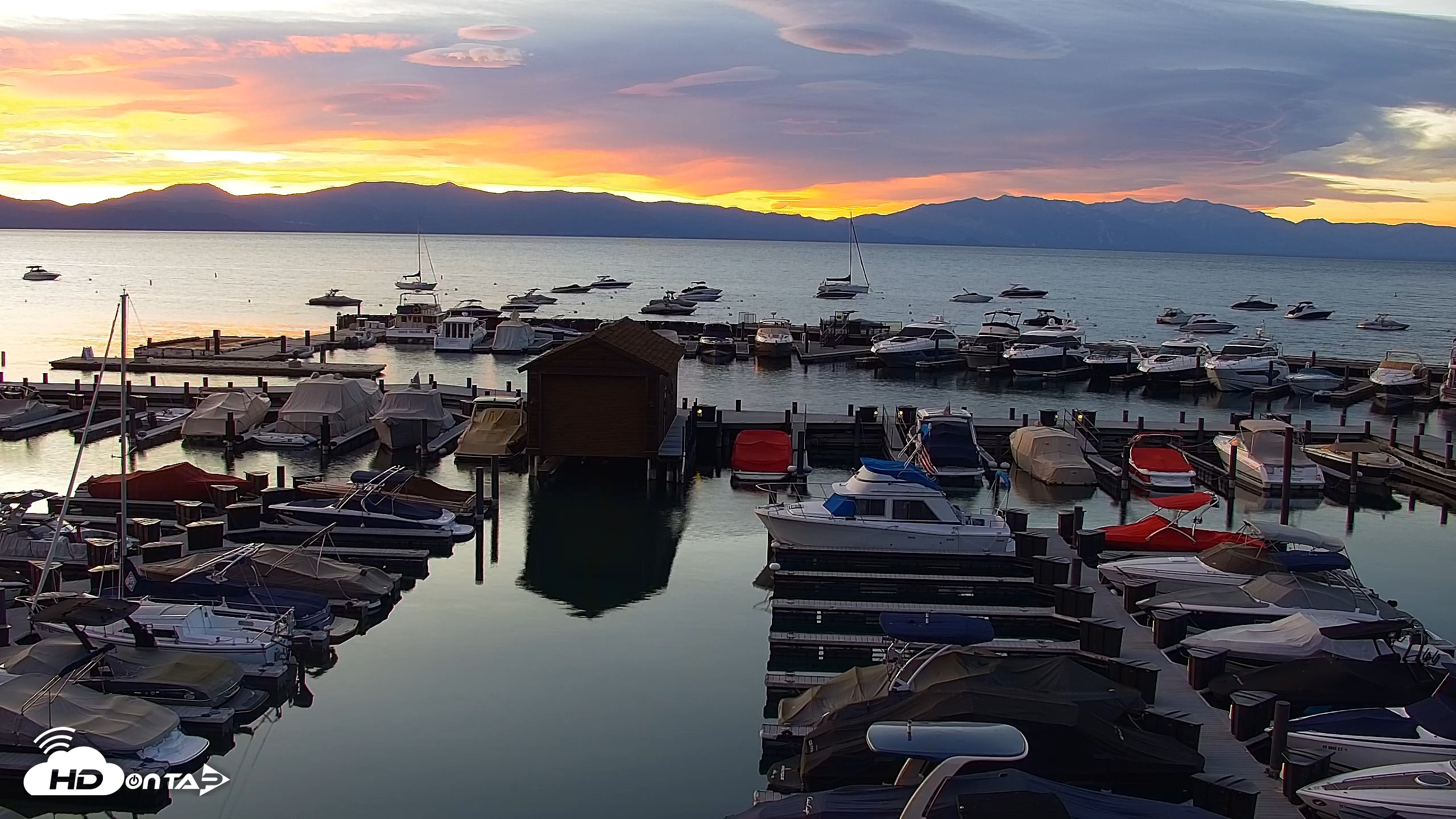 Snapshot of Tahoe City Marina - Lake Tahoe Live Webcam taken Sep 25, 2026, 6:39am PDT