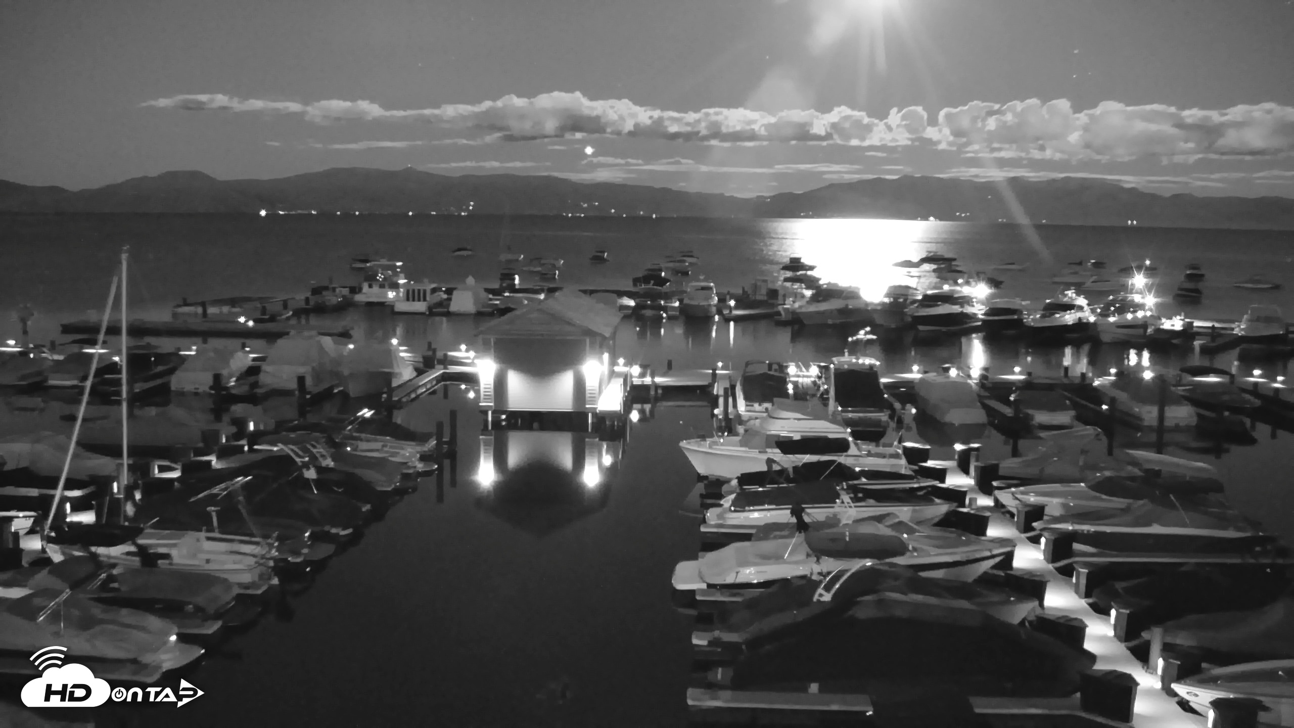 Snapshot of Tahoe City Marina - Lake Tahoe Live Webcam taken Jun 28, 2026, 9:31pm PDT