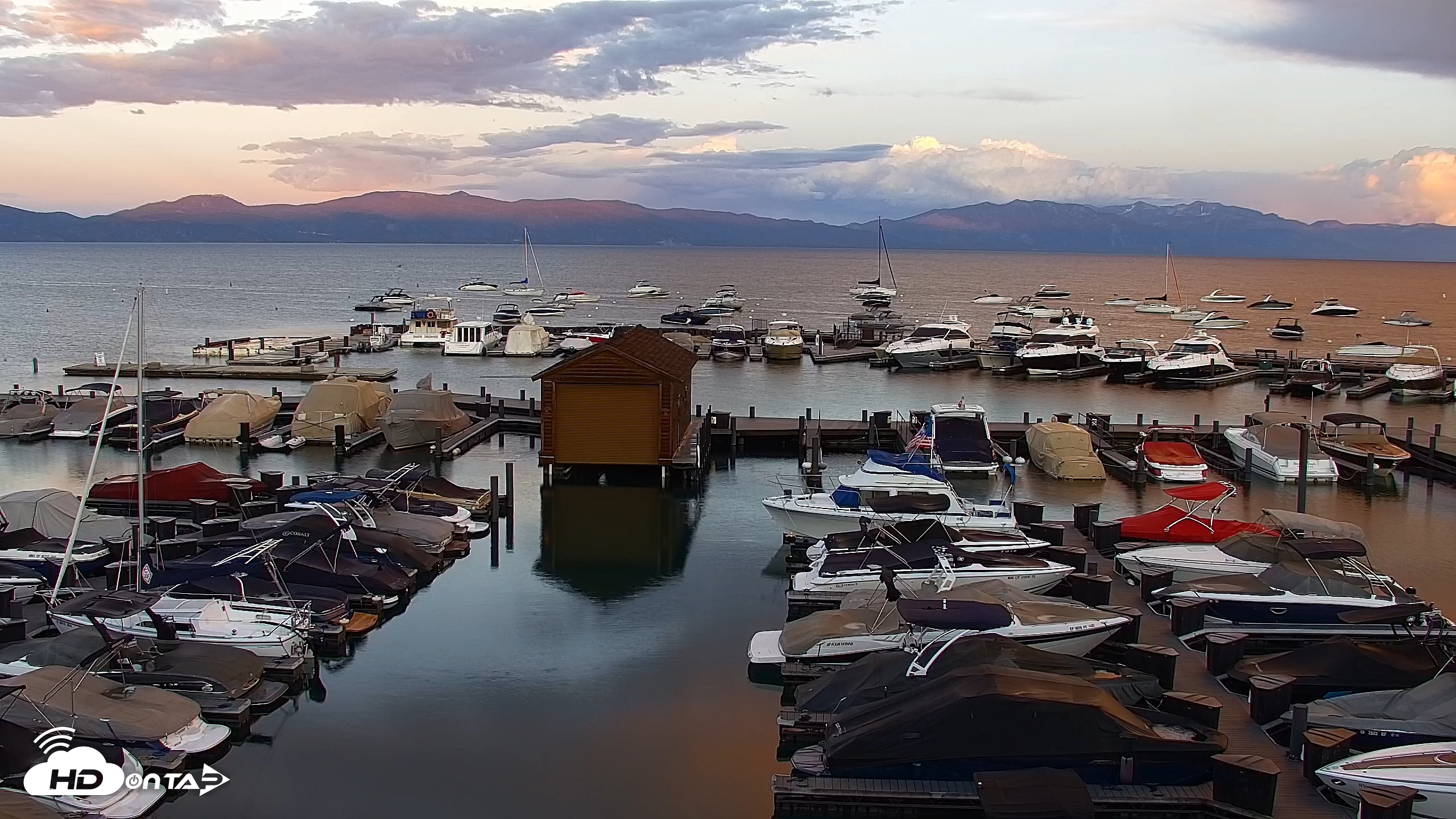 Snapshot of Tahoe City Marina - Lake Tahoe Live Webcam taken Jun 29, 2026, 8:25pm PDT