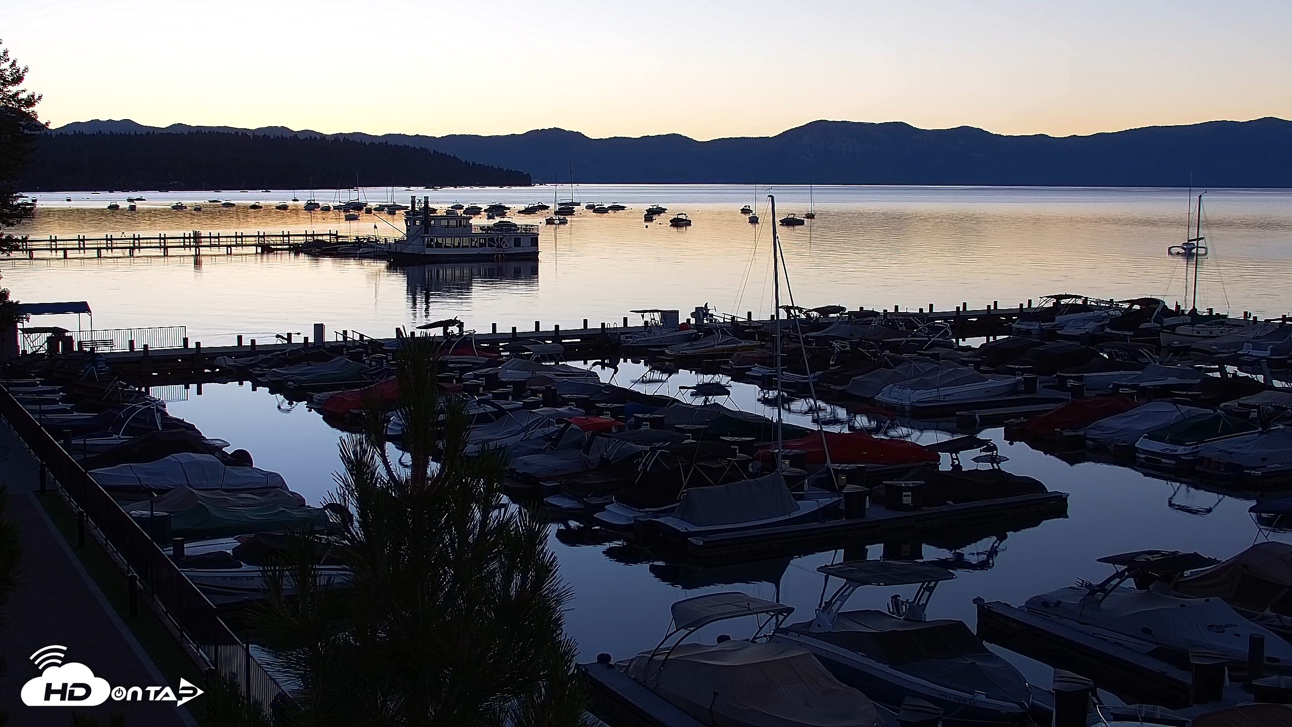 Snapshot of Tahoe City Marina - Lake Tahoe Live Webcam taken Jul 9, 2026, 5:45am PDT