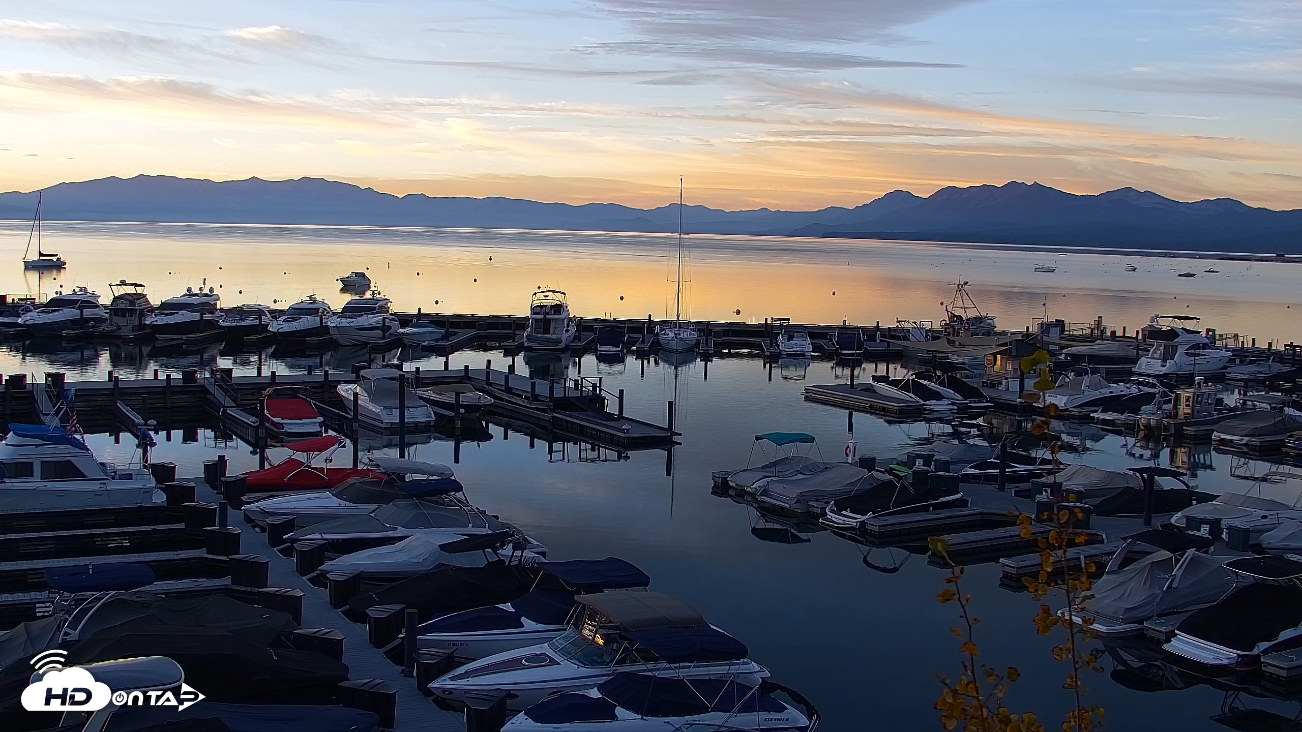 Snapshot of Tahoe City Marina - Lake Tahoe Live Webcam taken Oct 2, 2026, 7:01am PDT
