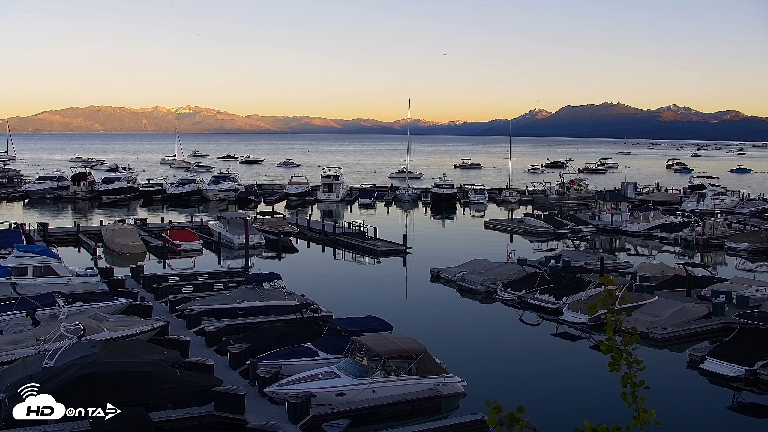Snapshot of Tahoe City Marina - Lake Tahoe Live Webcam taken Jun 9, 2026, 8:09pm PDT
