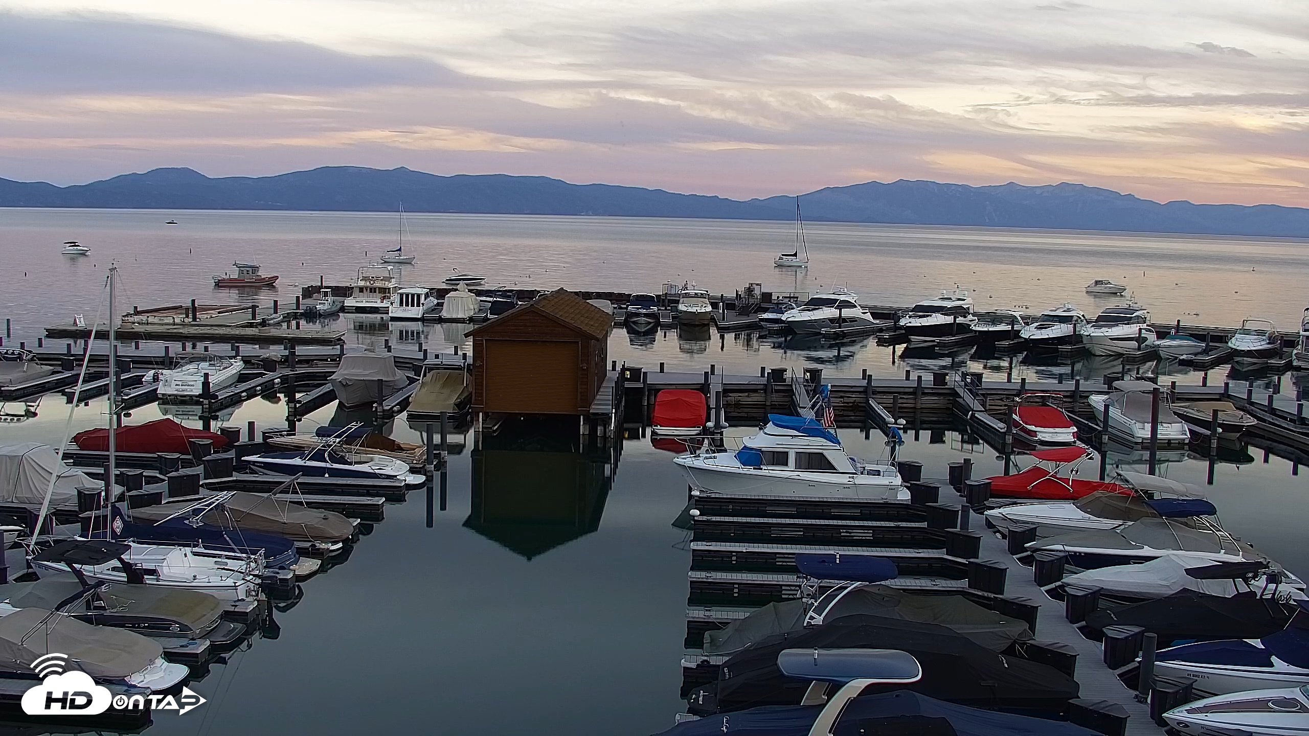 Snapshot of Tahoe City Marina - Lake Tahoe Live Webcam taken Oct 2, 2026, 6:39pm PDT