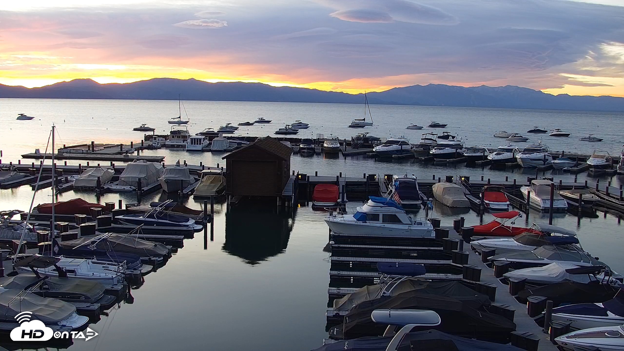 Snapshot of Tahoe City Marina - Lake Tahoe Live Webcam taken Sep 25, 2026, 6:37am PDT