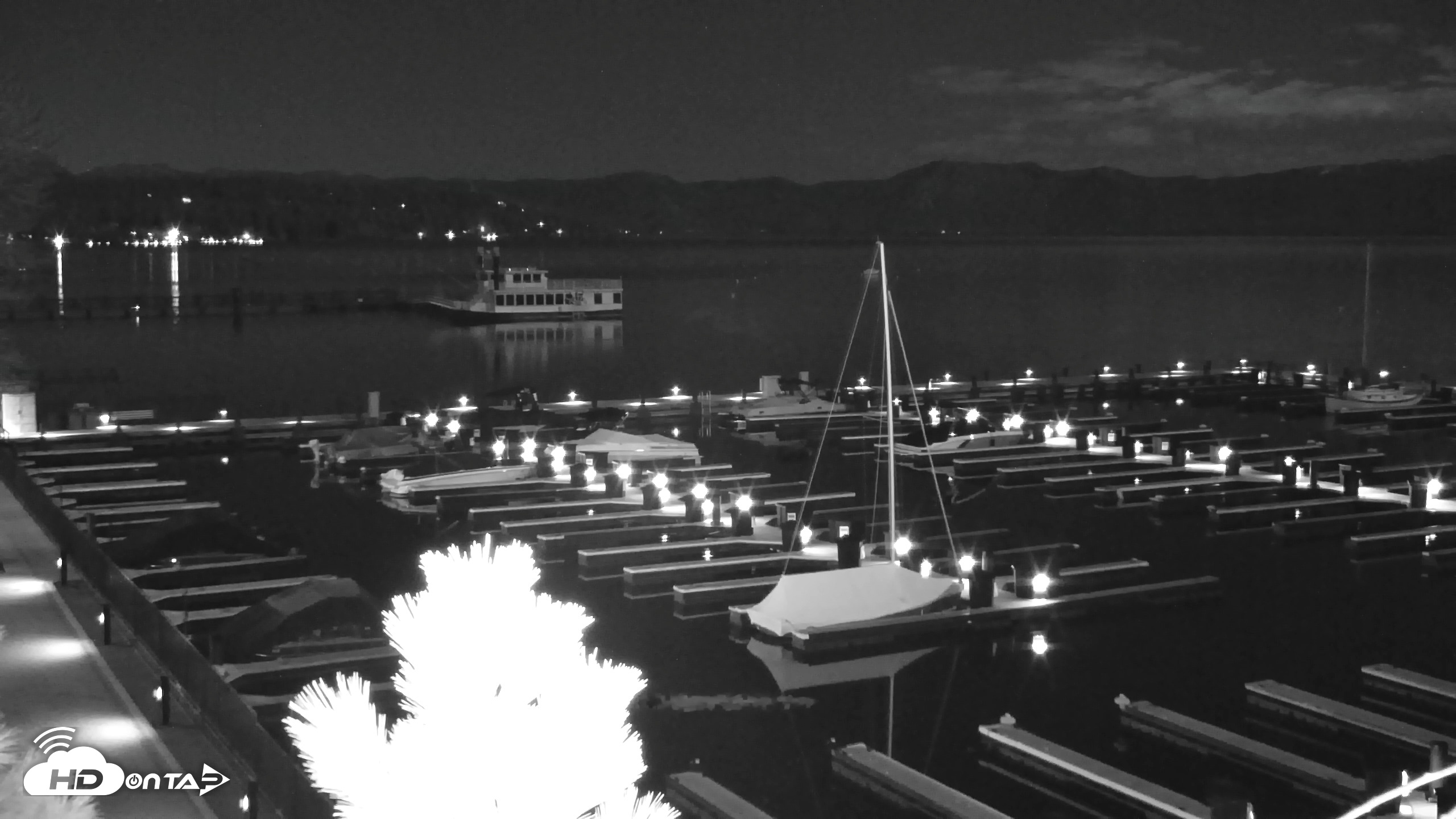 Snapshot of Tahoe City Marina - Lake Tahoe Live Webcam taken Apr 30, 2026, 12:04am PDT