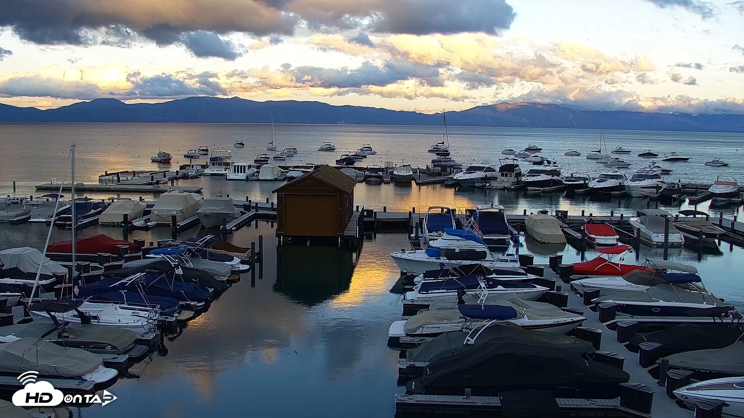Snapshot of Tahoe City Marina - Lake Tahoe Live Webcam taken Jun 26, 2026, 8:17pm PDT