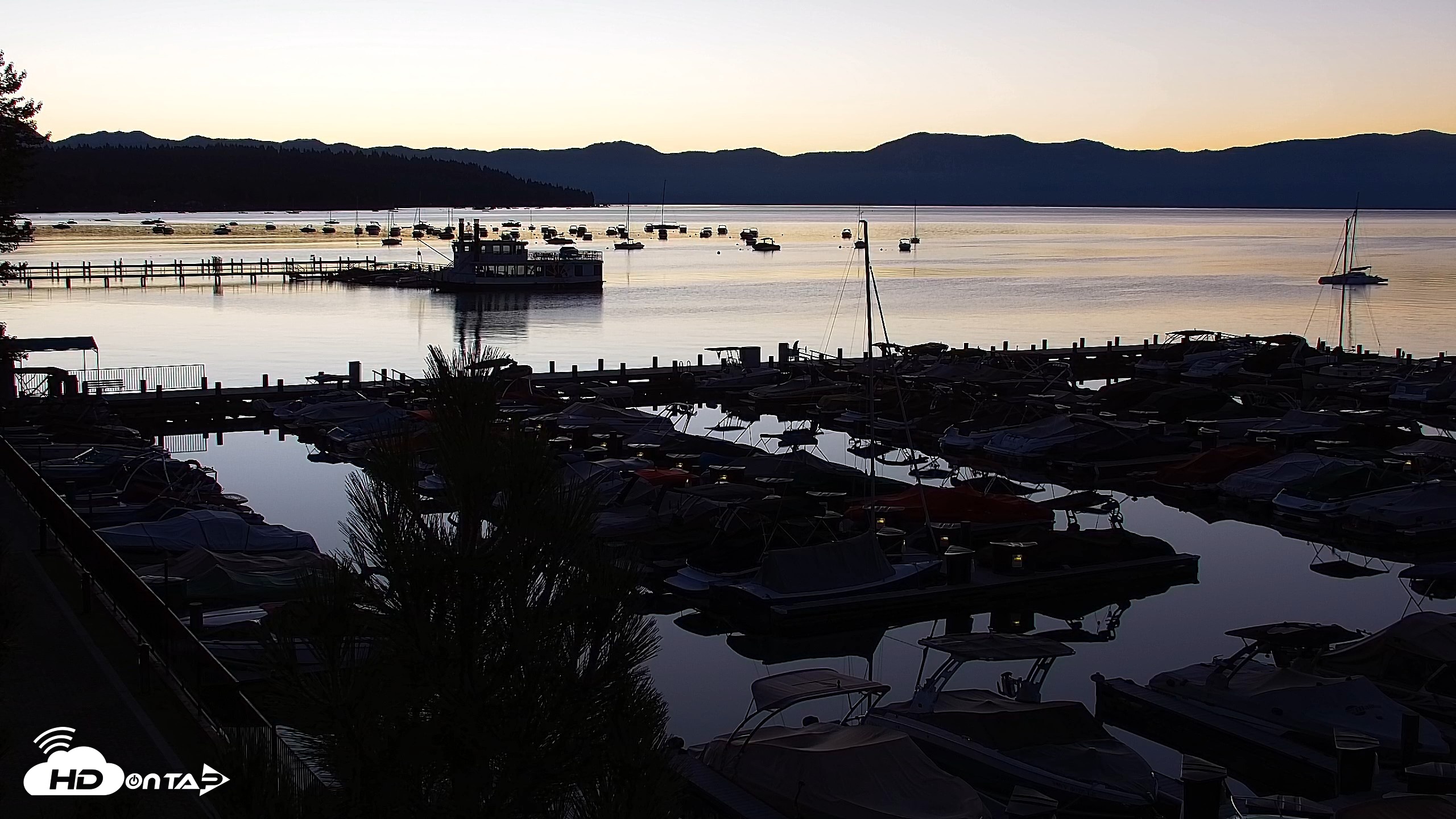Snapshot of Tahoe City Marina - Lake Tahoe Live Webcam taken Aug 1, 2026, 5:47am PDT