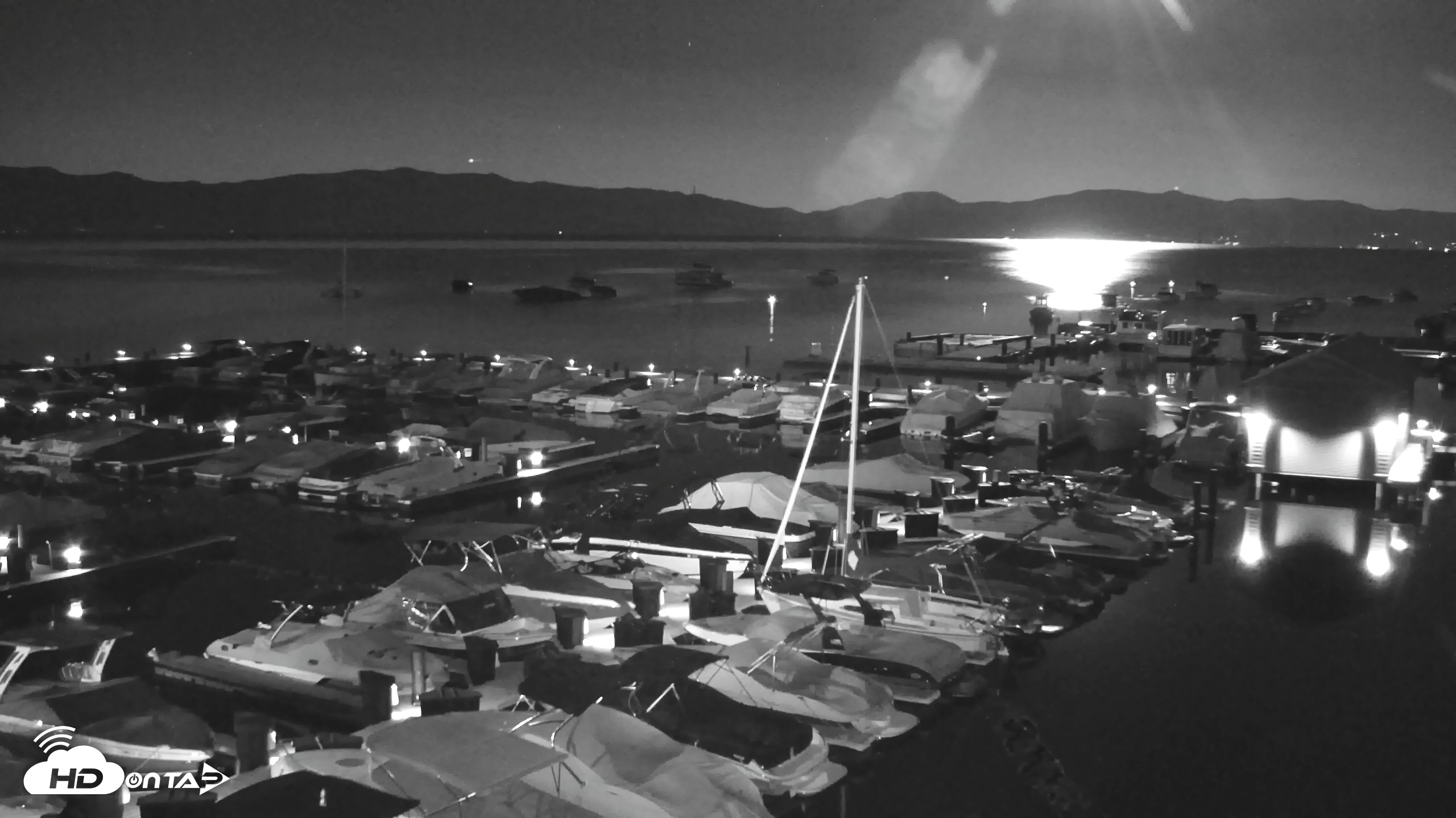 Snapshot of Tahoe City Marina - Lake Tahoe Live Webcam taken Jul 30, 2026, 10:19pm PDT