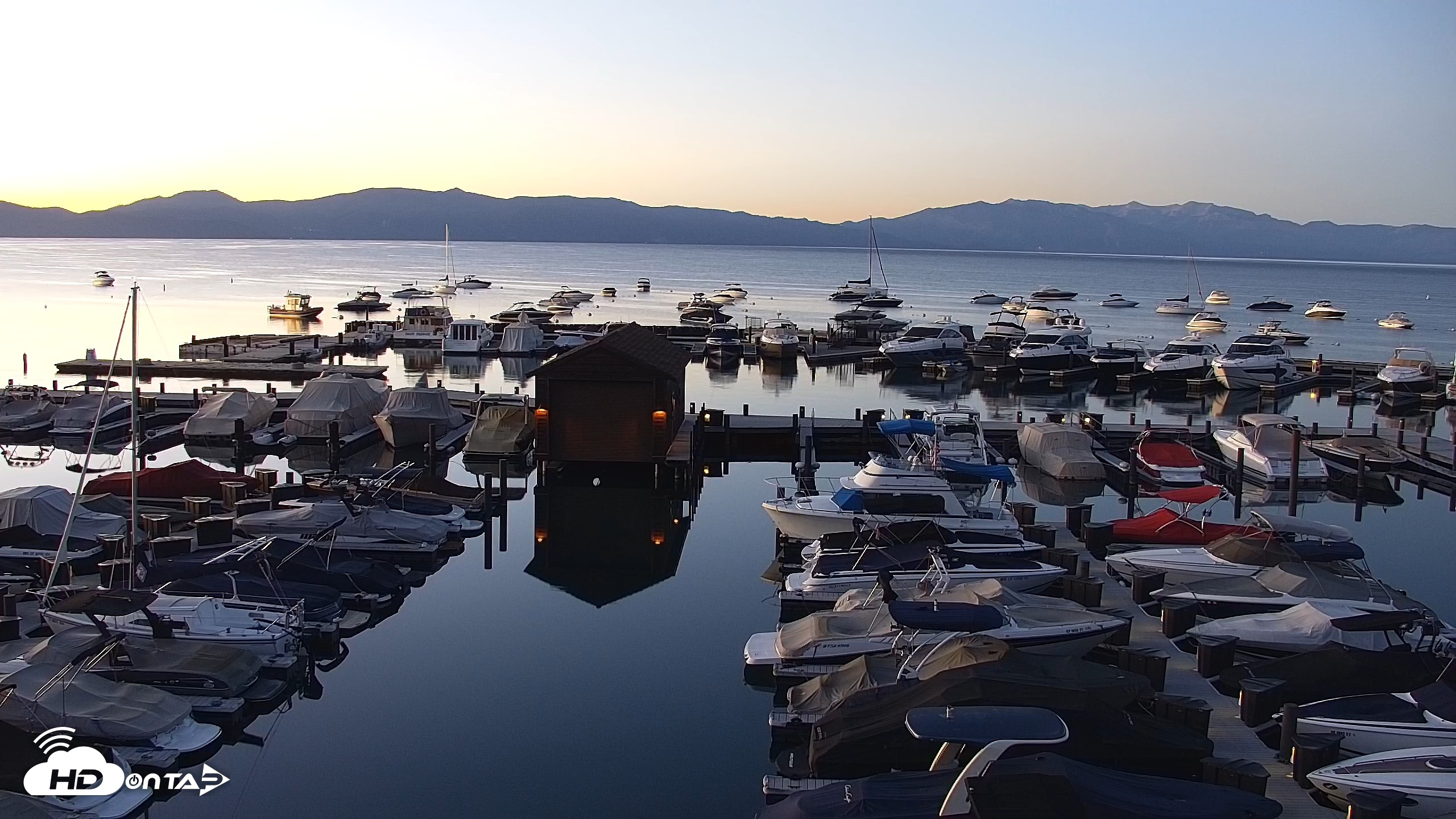 Snapshot of Tahoe City Marina - Lake Tahoe Live Webcam taken Jul 28, 2026, 5:34am PDT