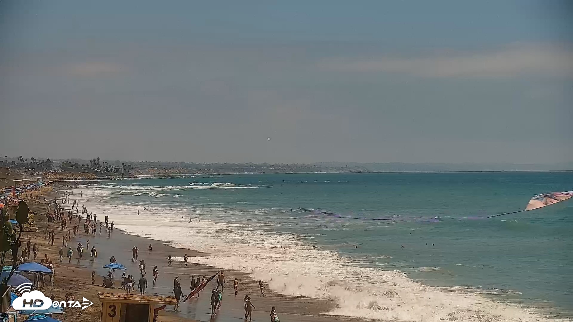 Snapshot of Carlsbad Beach Surf Live Webcam taken Aug 16, 2026, 2:35pm PDT