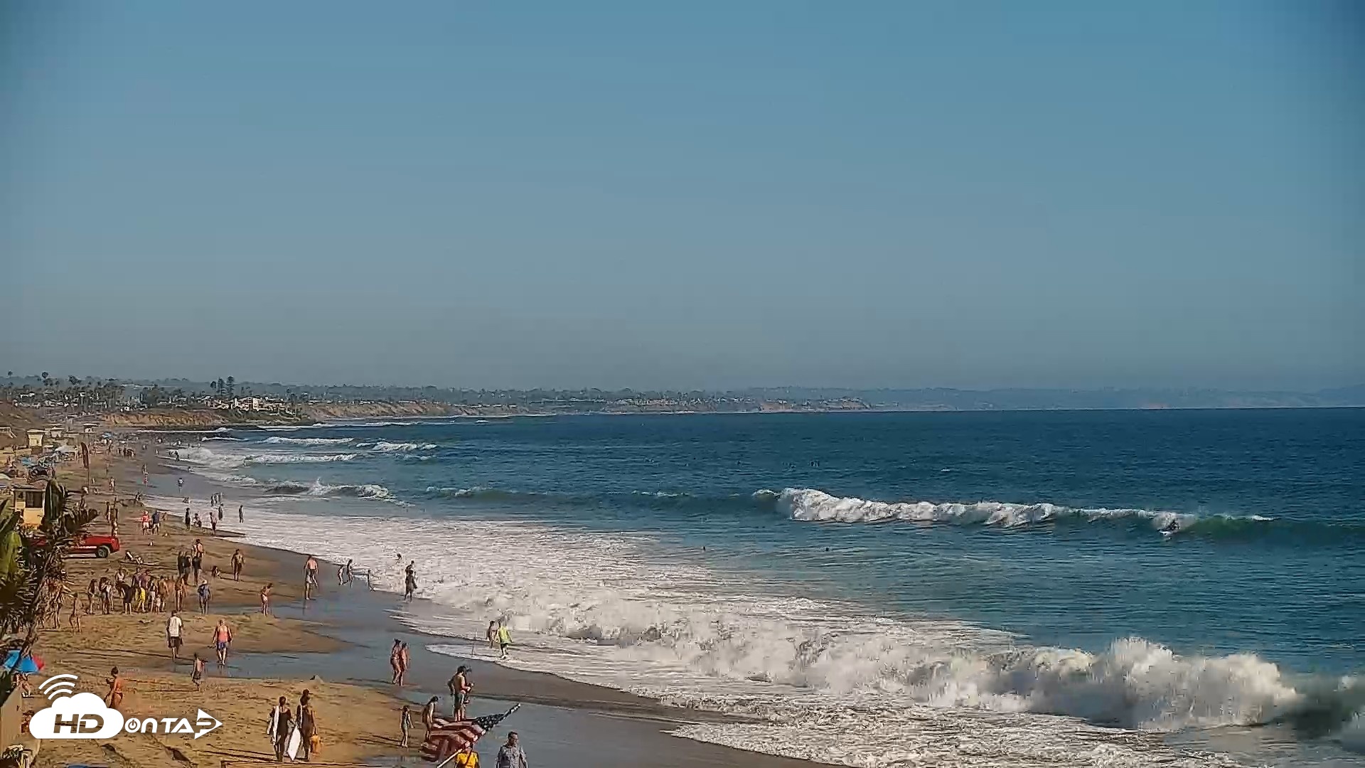 Snapshot of Carlsbad Beach Surf Live Webcam taken Jul 21, 2026, 5:33pm PDT