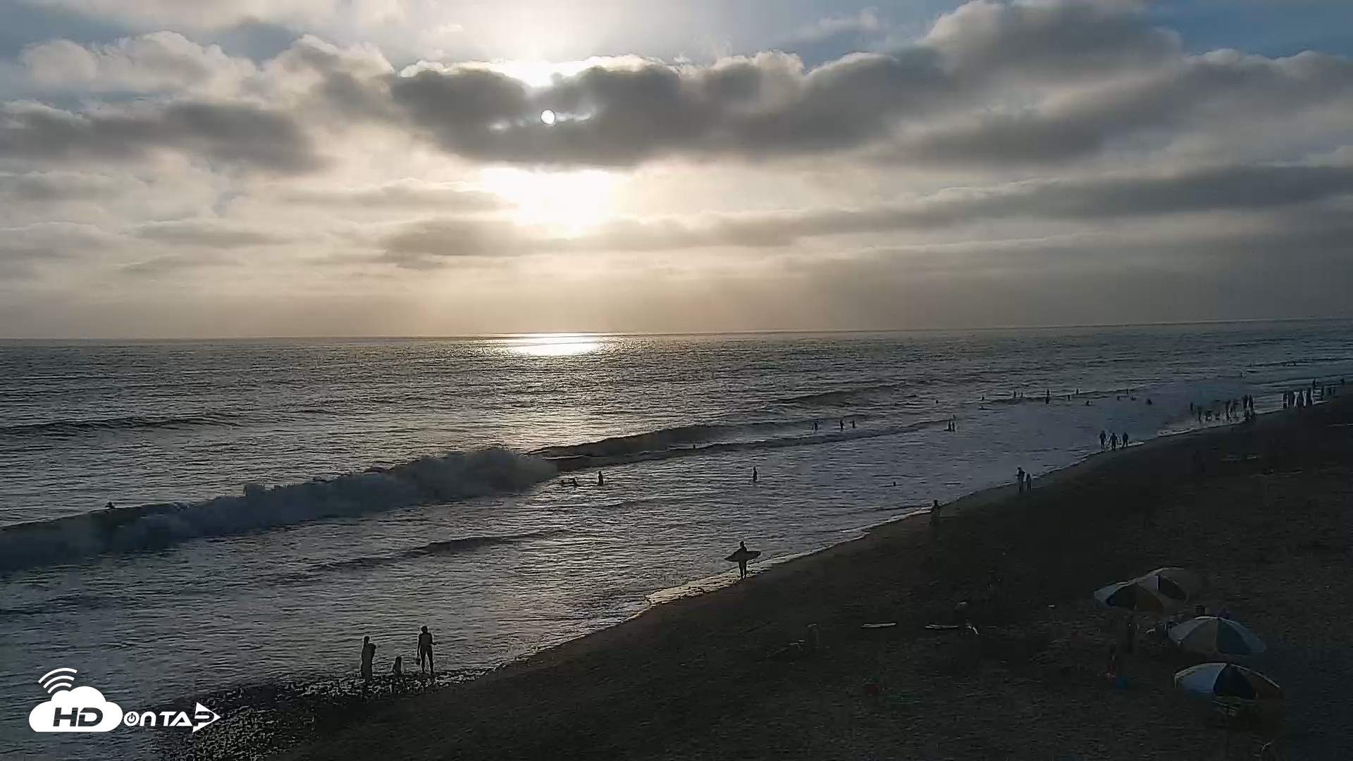 Snapshot of Carlsbad Beach Surf Live Webcam taken Aug 2, 2026, 7:01pm PDT
