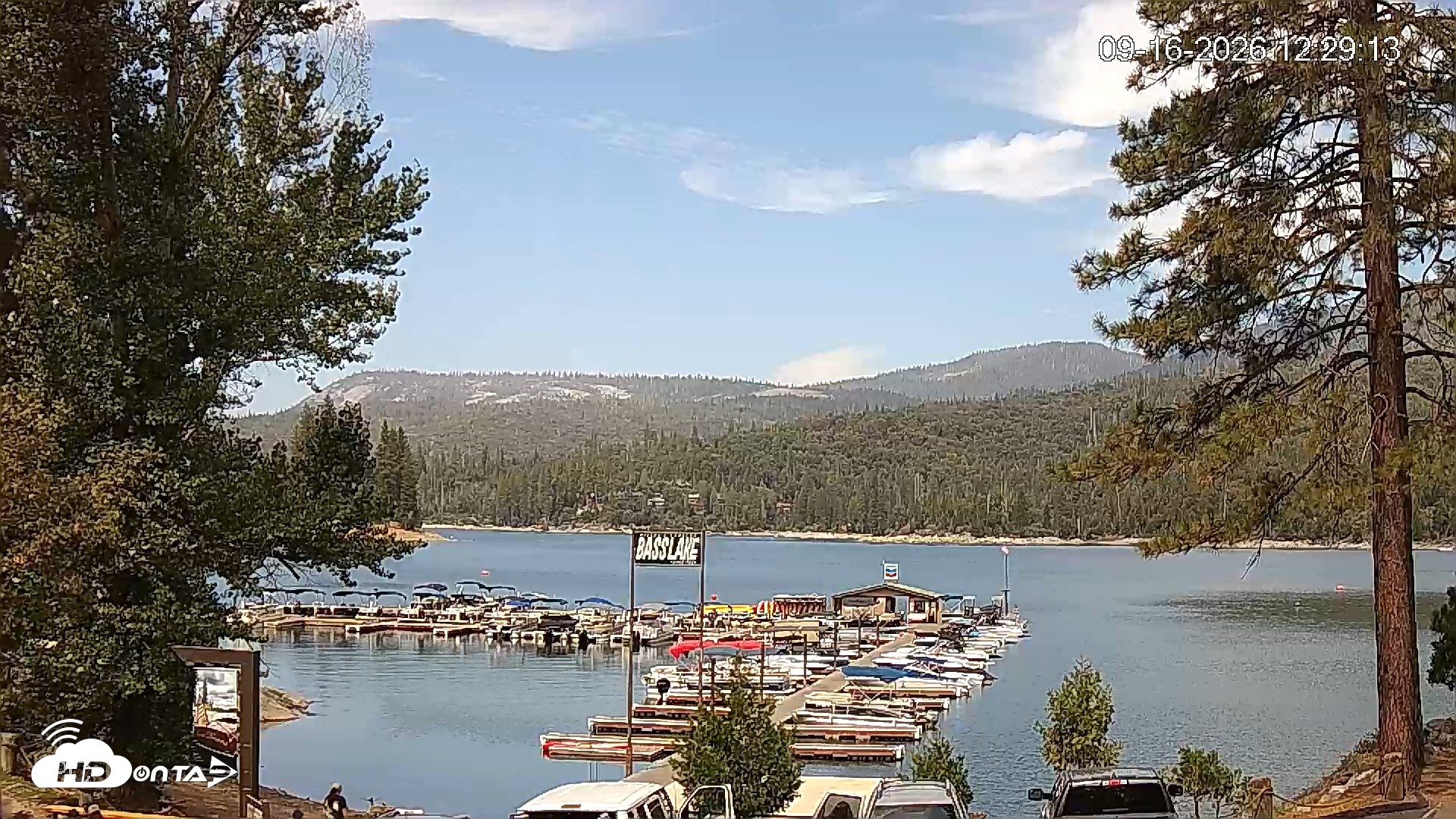 Snapshot of Miller's Landing Resort on Bass Lake Live Webcam taken Sep 16, 2026, 1:29pm PDT