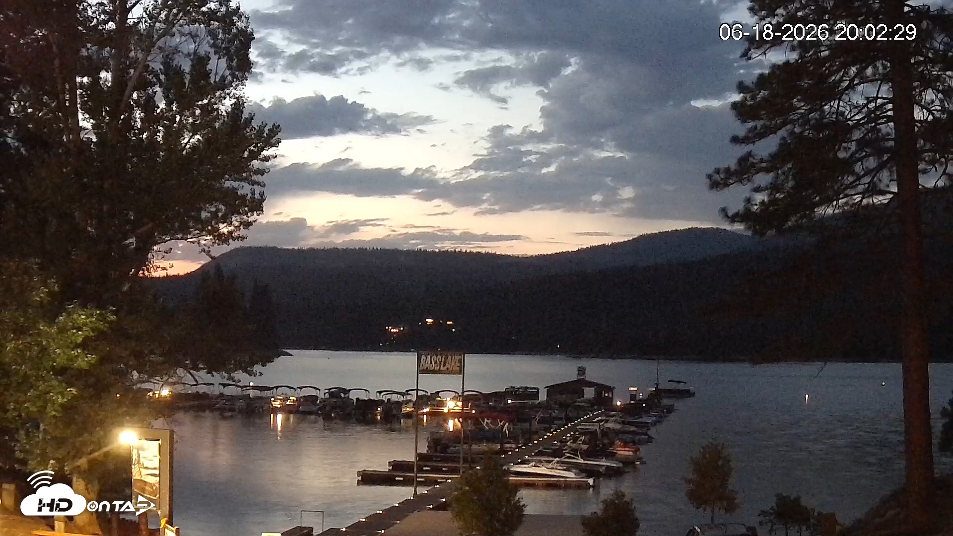 Snapshot of Miller's Landing Resort on Bass Lake Live Webcam taken Jun 18, 2026, 9:01pm PDT