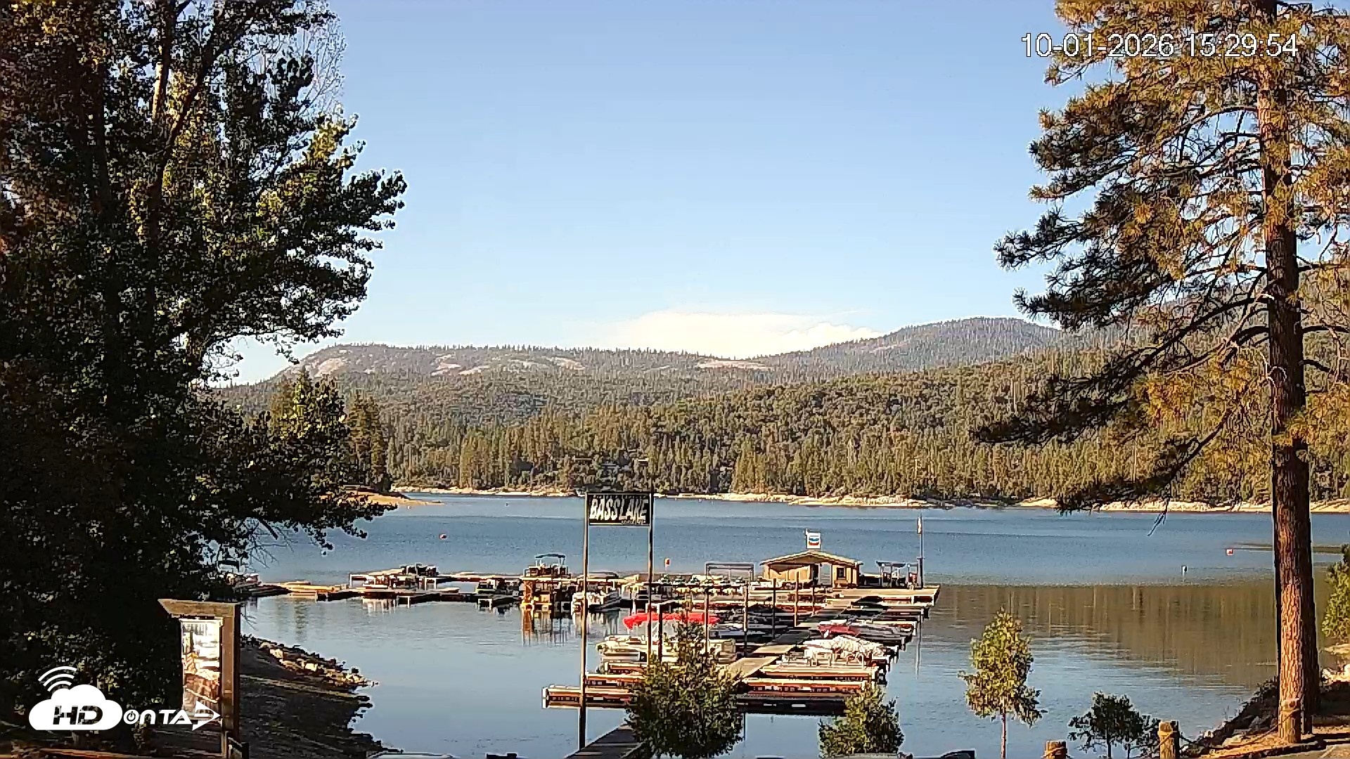 Snapshot of Miller's Landing Resort on Bass Lake Live Webcam taken Oct 1, 2026, 4:29pm PDT