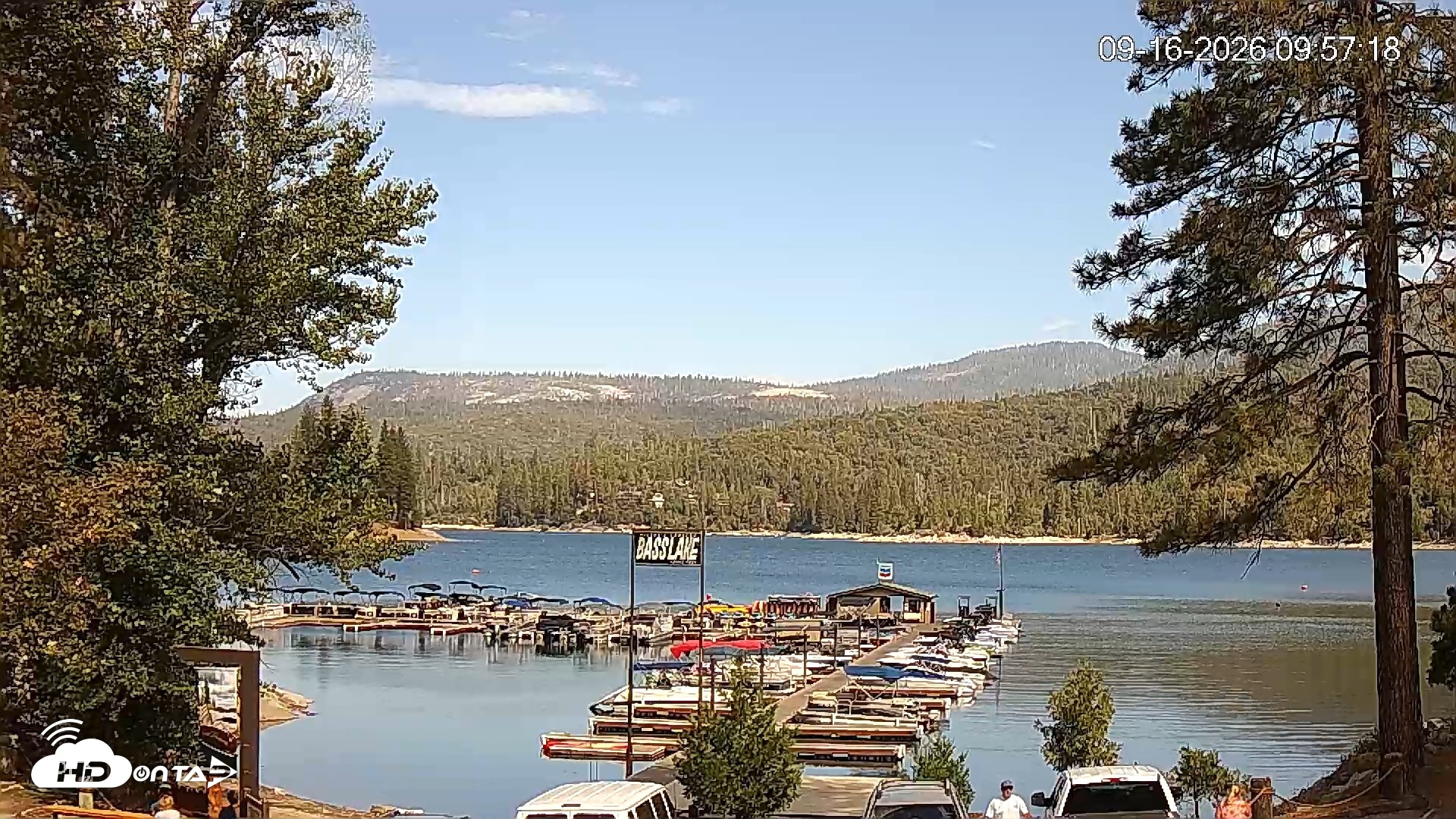 Snapshot of Miller's Landing Resort on Bass Lake Live Webcam taken Sep 16, 2026, 10:57am PDT