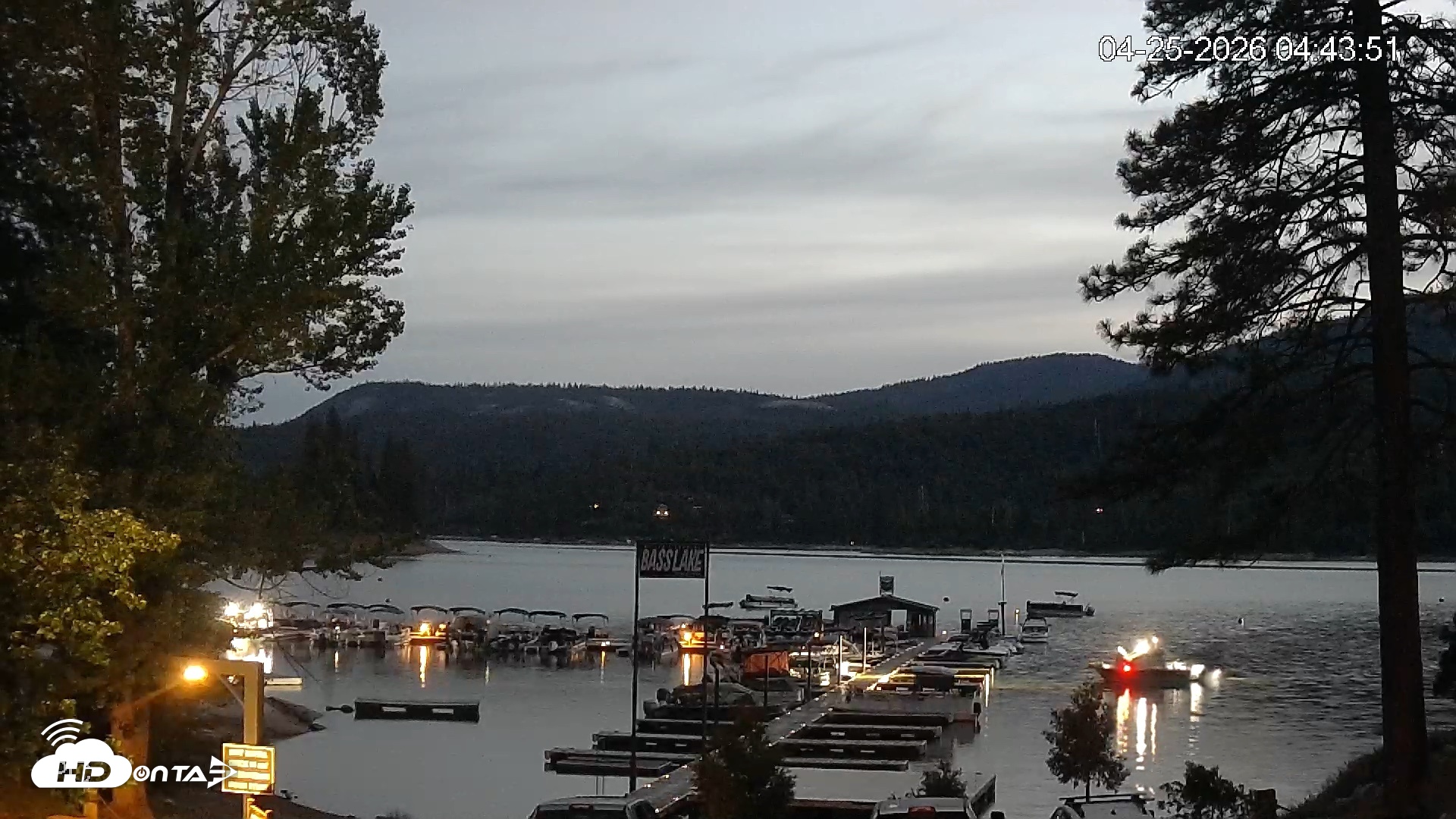 Snapshot of Miller's Landing Resort on Bass Lake Live Webcam taken Apr 25, 2026, 5:43am PDT