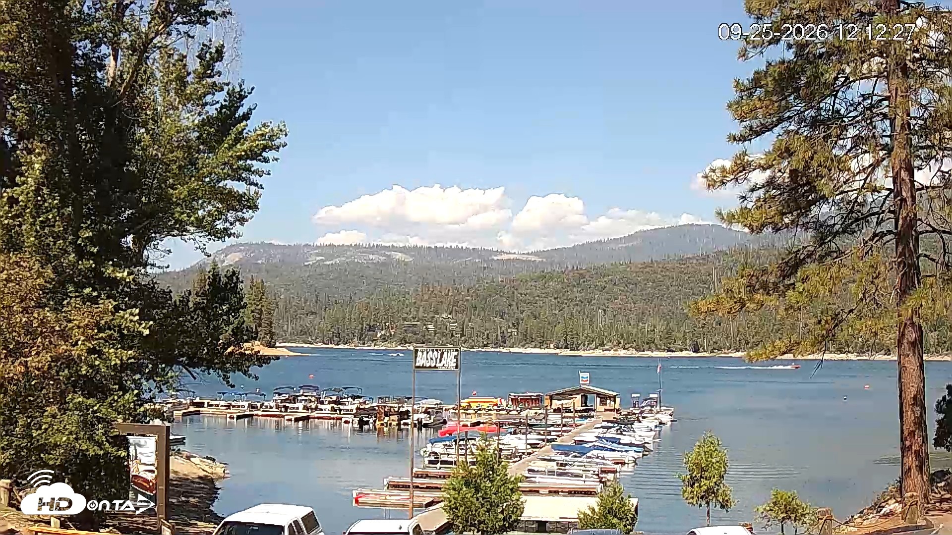 Snapshot of Miller's Landing Resort on Bass Lake Live Webcam taken Sep 25, 2026, 1:12pm PDT