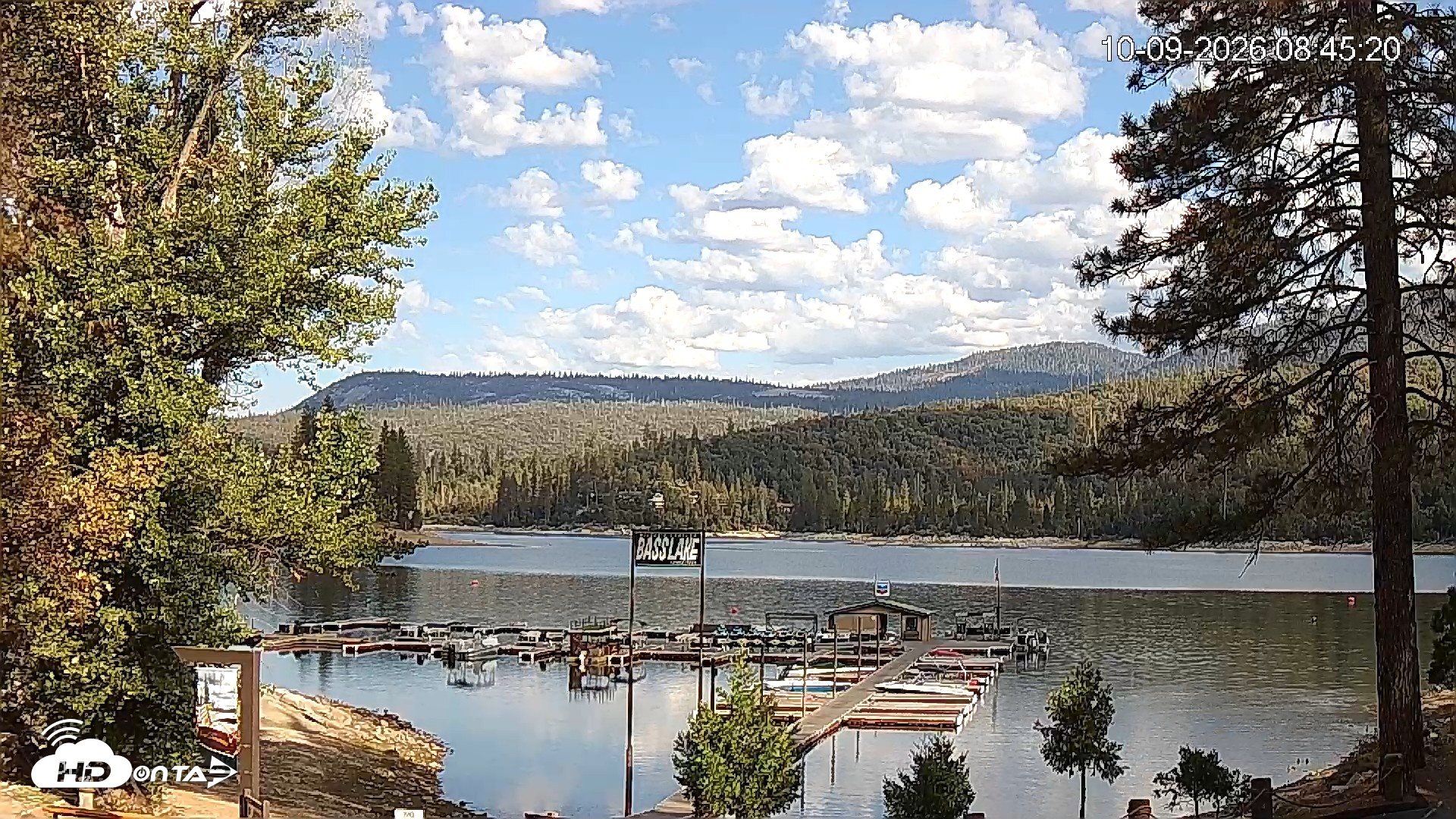 Snapshot of Miller's Landing Resort on Bass Lake Live Webcam taken Oct 9, 2026, 9:44am PDT